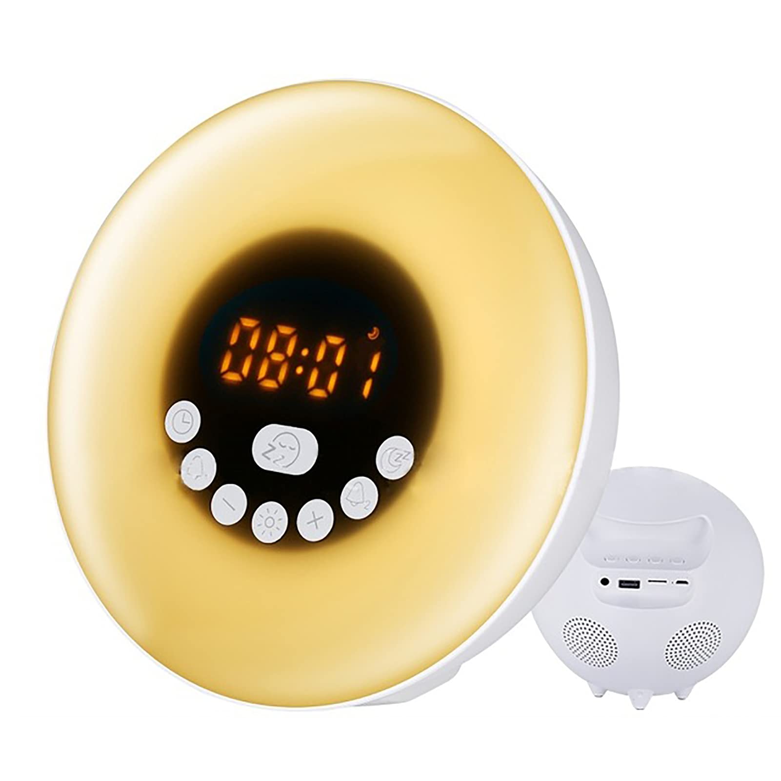 Sunrise Alarm Clock with FM Radio & 7 Color LED Lights - Digital Touch Control, Snooze Function, Wake-Up Light for Kids & Adults - Perfect for Bedrooms, Dorms, and Nightstands