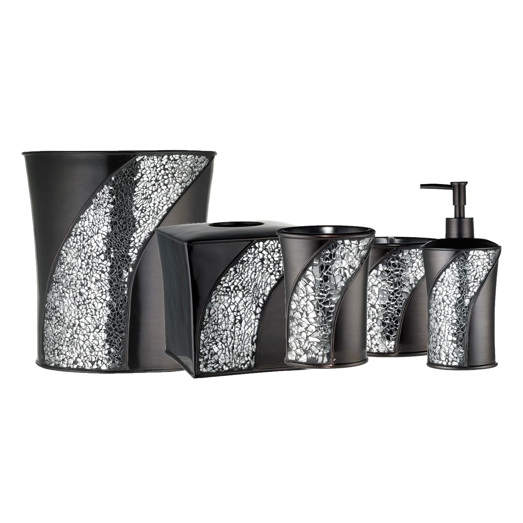 Luxury 13-Piece Full Bathroom Accessories Set - Includes Shower Curtain, Towel Sets, Non-Slip Bath Rug (Elegant Brown) - Perfect for Master Bathroom, Guest Bath & Spa-Style Decor