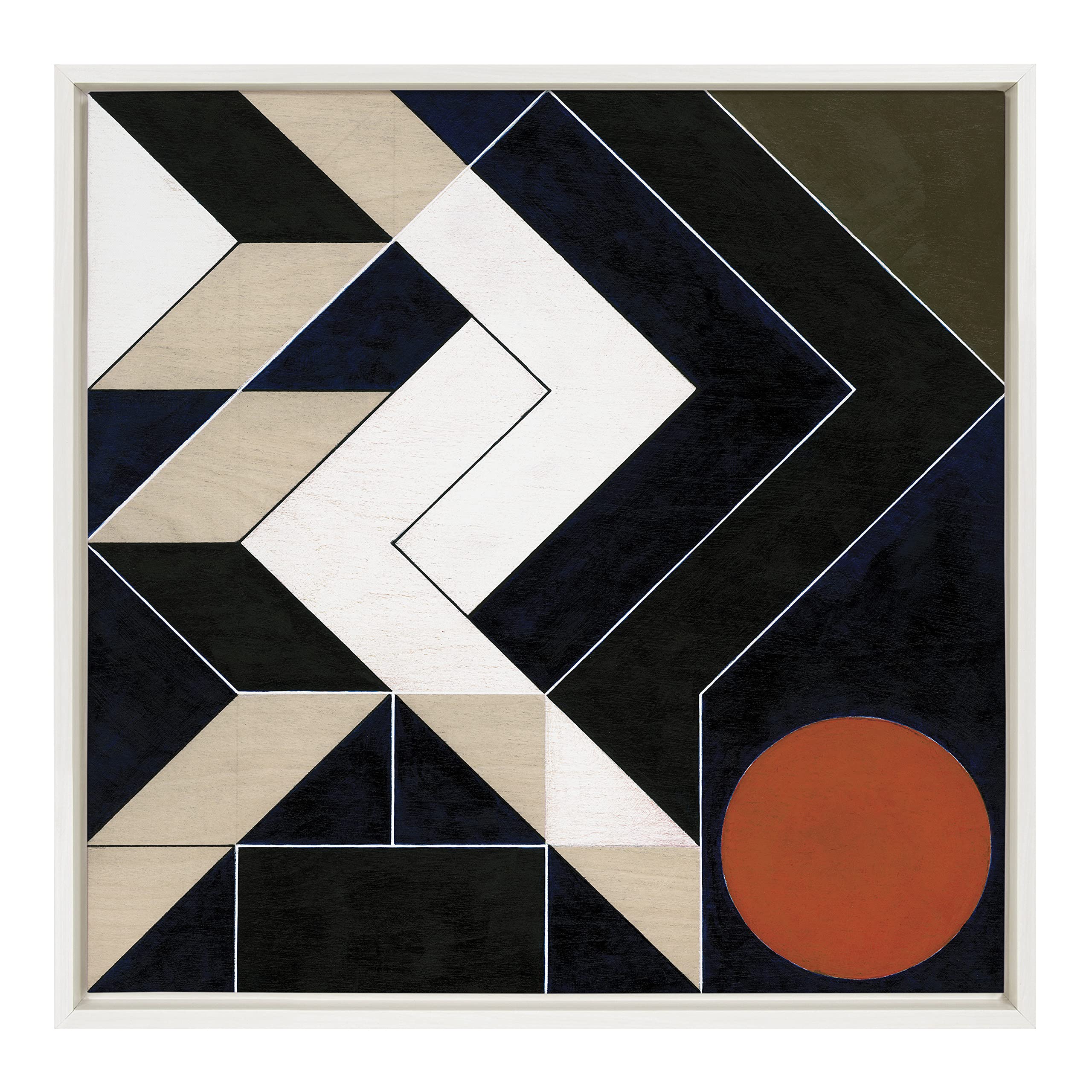 Kate & Laurel Sylvie Modern Minimalist Framed Canvas Wall Art - 22x22 Inch White Abstract Painting by Vera Pawelzik | Neutral Home Decor for Living Room, Bedroom & Office
