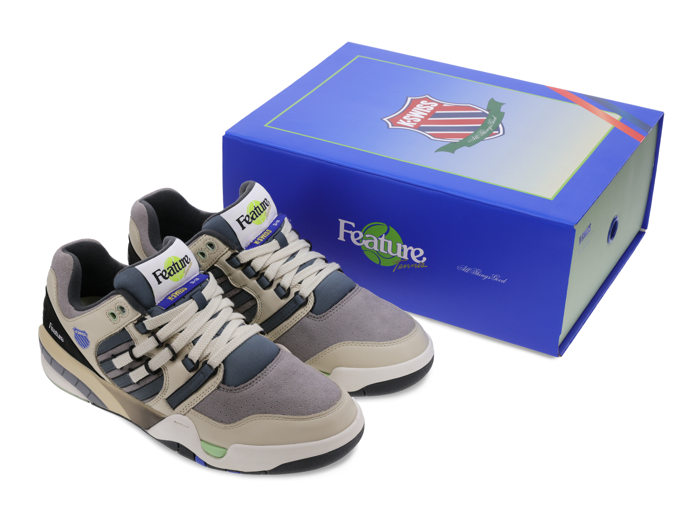 SI 18 INTERNATIONAL X FEATURE Sneakers - 78833 204 M | Stylish Pistachio Shell, Frost Grey & Marshmallow Colorway | Perfect for Casual Wear, Street Fashion & Everyday Comfort