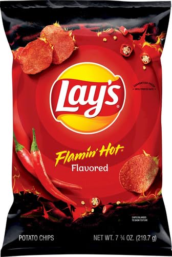 Lay's Flamin' Hot Potato Chips - Spicy Snack, 7.75oz Bag - Perfect for Parties, Movie Nights & On-the-Go Snacking