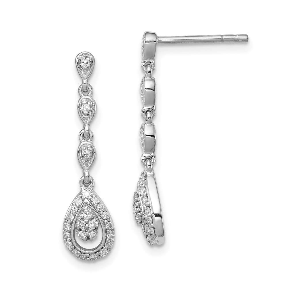 925 Sterling Silver Diamond Teardrop Dangle Earrings for Women - Elegant Post Earrings Fine Jewelry Gift for Her - Perfect for Weddings, Parties & Special Occasions