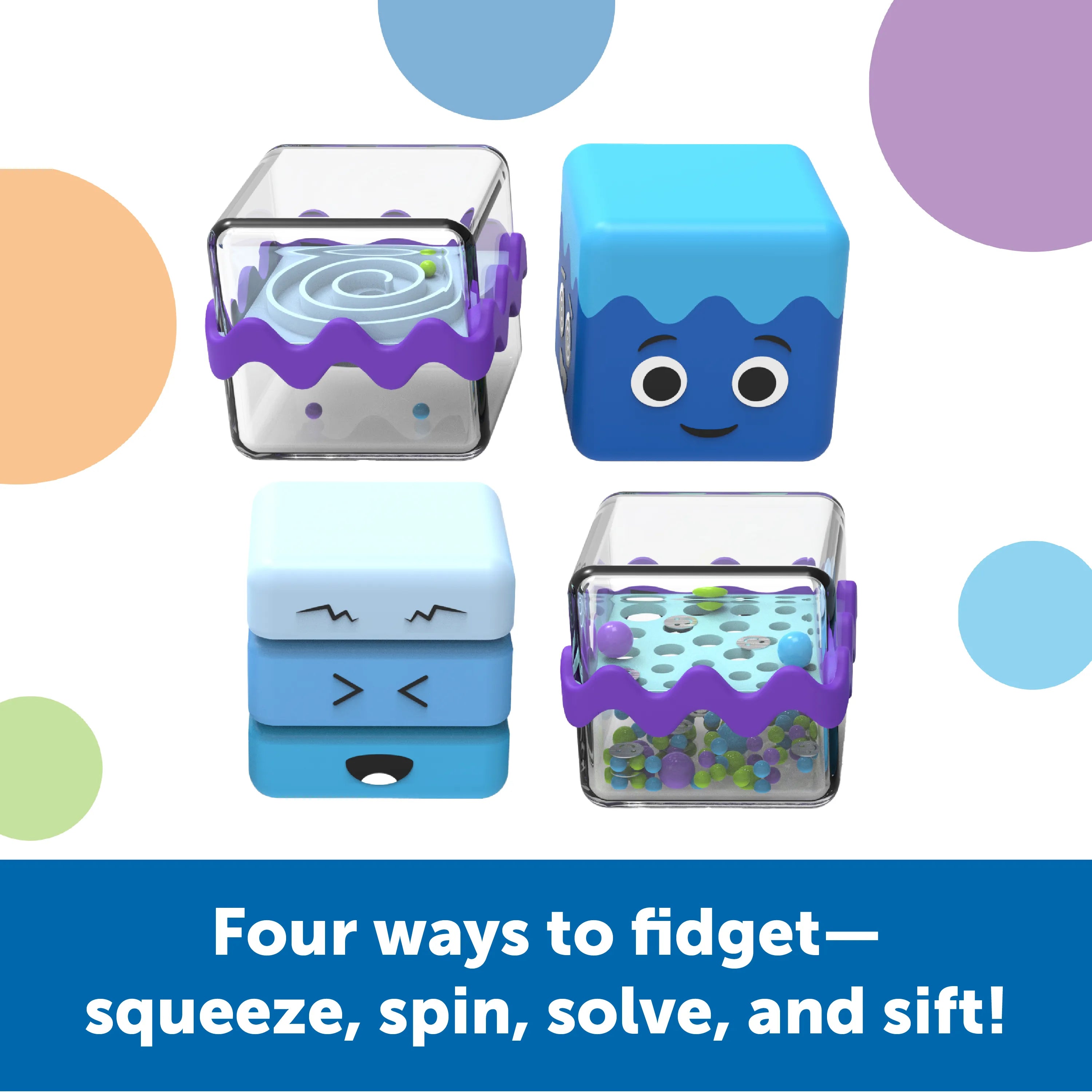 Cool Down Cubes Sensory Kit for Kids - Stress Relief & Anxiety Toys for Calming & Focus - Perfect for Autism, ADHD, and Sensory Processing Disorder - Use at Home, School, or Therapy