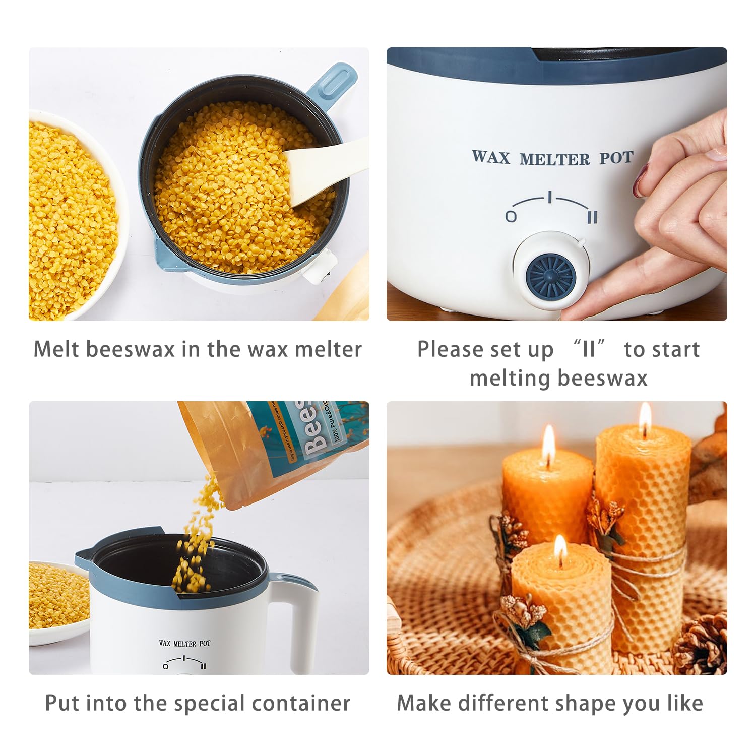 Premium Beeswax Candle Making Kit with Electric Wax Melter - 5lbs Natural Beeswax for DIY Candles, Arts & Crafts | Perfect for Home Decor, Gifts & Relaxation Therapy