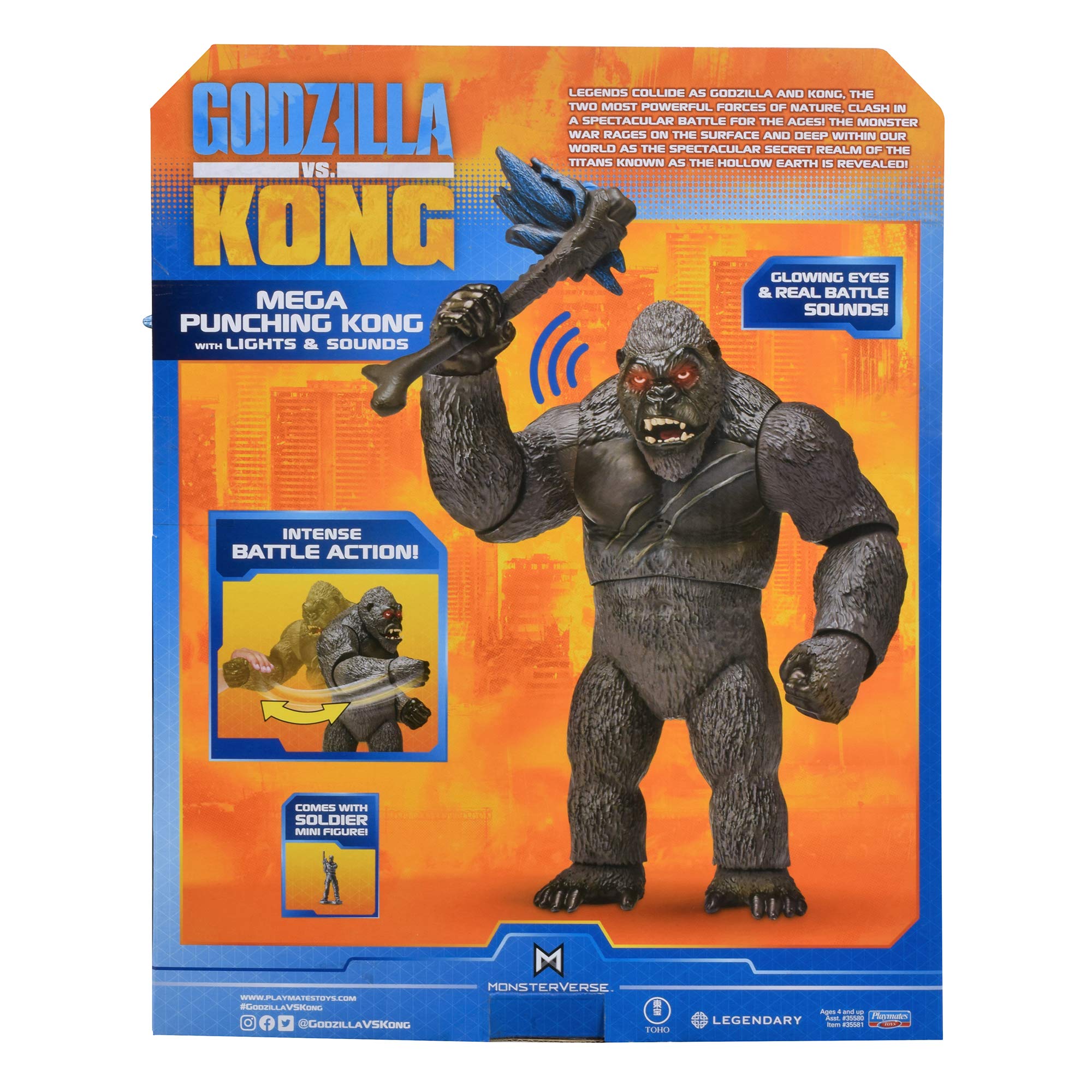 Godzilla vs Kong 13 Inch Mega Kong Action Figure with LED Lights & Sound Effects - Collectible Movie Toy for Kids & Adults, Perfect for Display & Play Battles