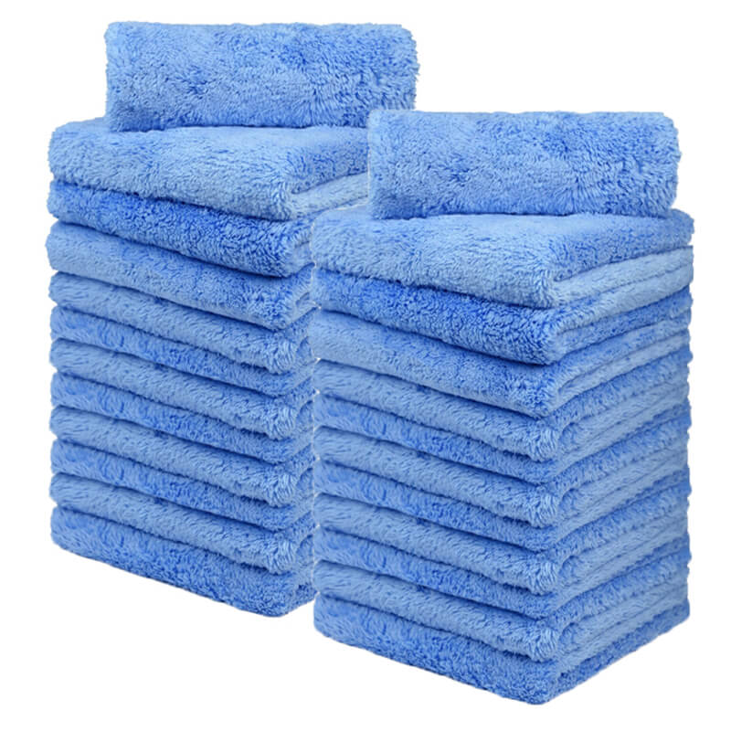 24 Pcs Ultra Soft Coral Fleece Microfiber Towels - 16x16 Inches, 450GSM, Quick Dry, Edgeless Design for Gym, Spa, Travel & Home Use