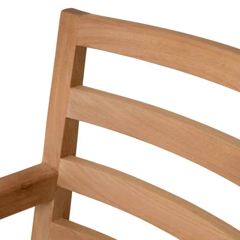 Handmade Designer Natural Color Arm Outdoor Dining Chair - Patio, Garden, Poolside, and Backyard Furniture for Relaxing and Entertaining