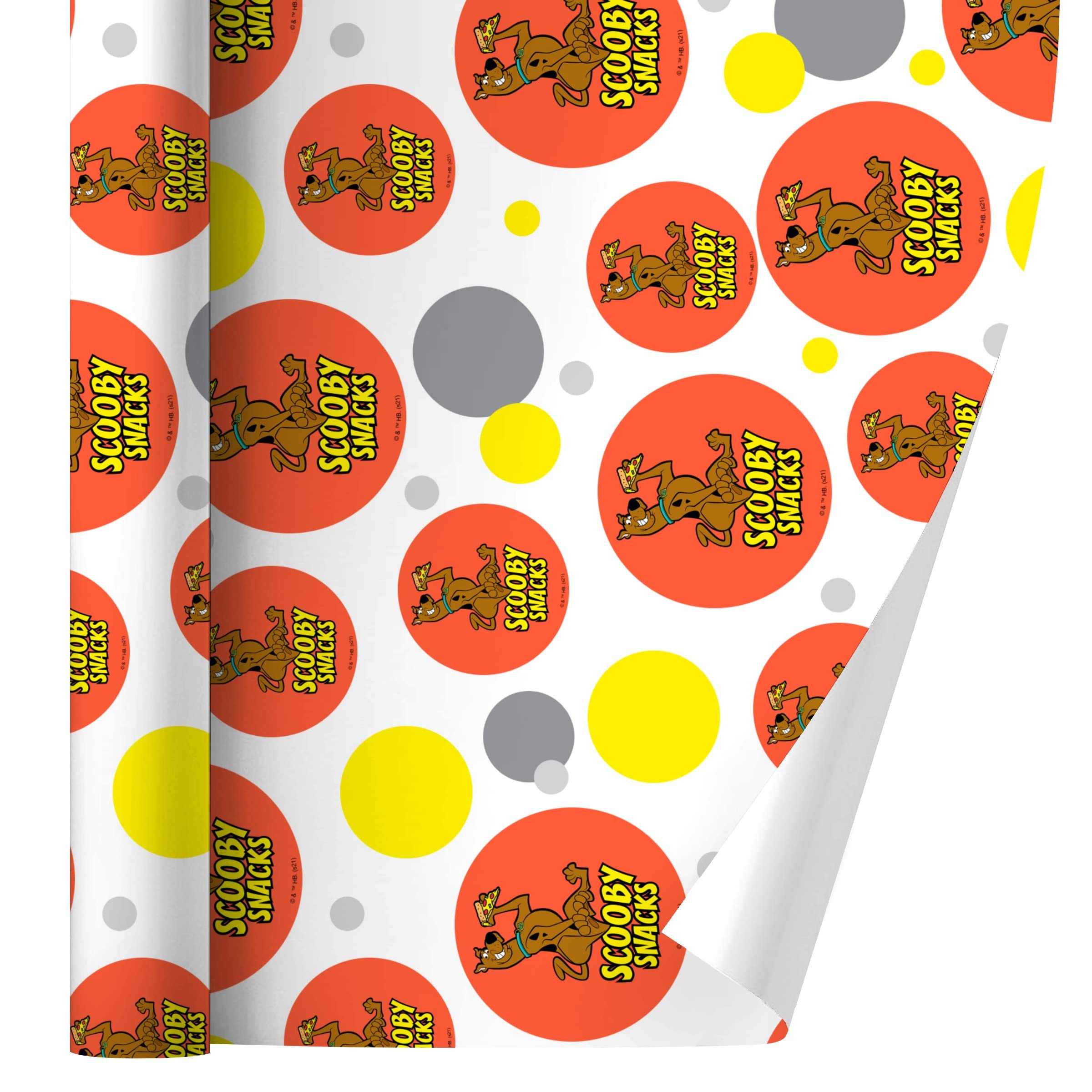 Scooby Snacks Themed Gift Wrap Paper Roll - Fun & Colorful Wrapping for Birthdays, Parties & Holidays | GRAPHICS & MORE