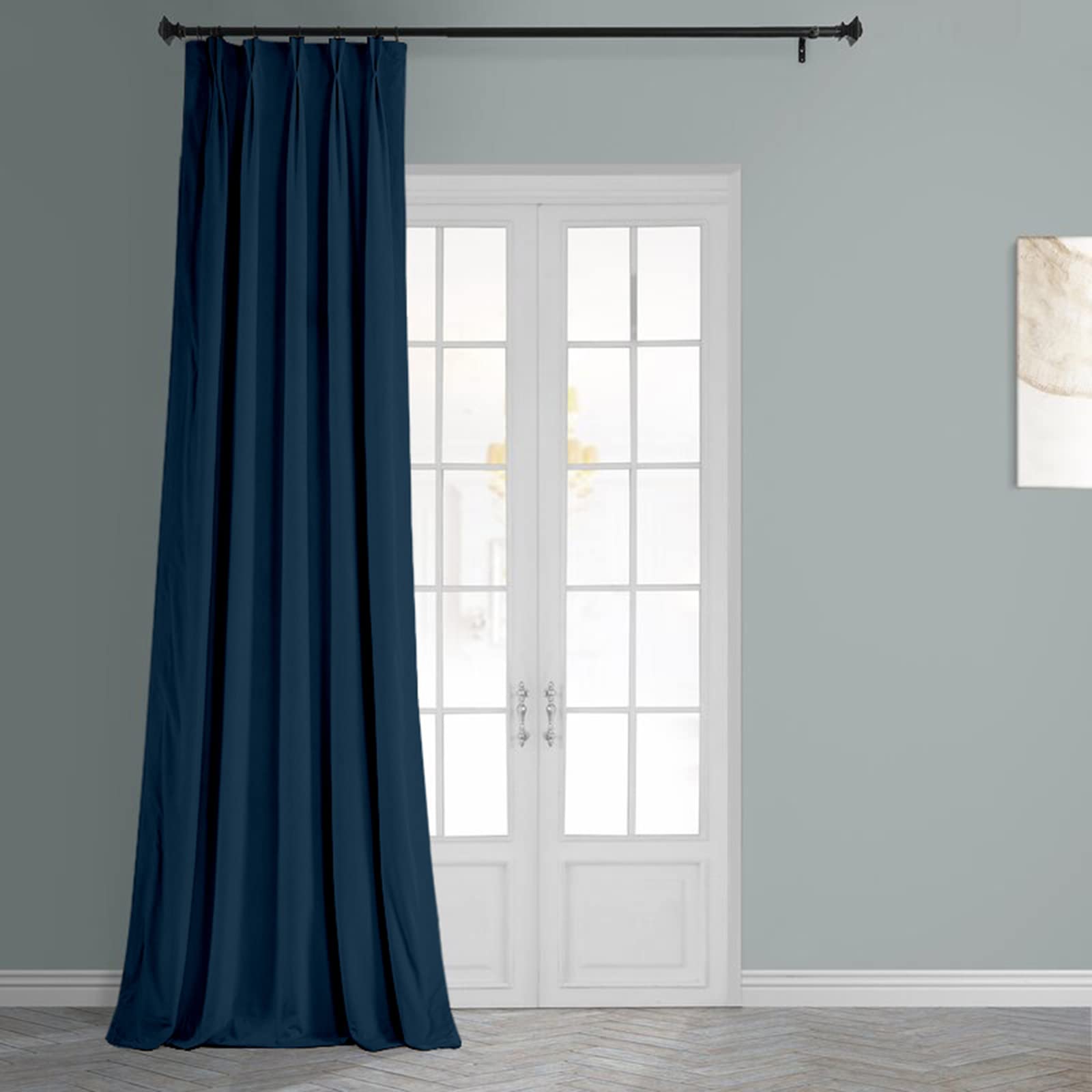 Premium Blackout Curtains - Magic Drapes Double Pinch Pleat Thermal Insulated Room Darkening Curtains, 100% Polyester Spill Proof & Machine Washable Window Treatment Panels (Custom Size, Navy Blue) - Perfect for Bedrooms, Home Theater & Light-Sensitive Sleepers