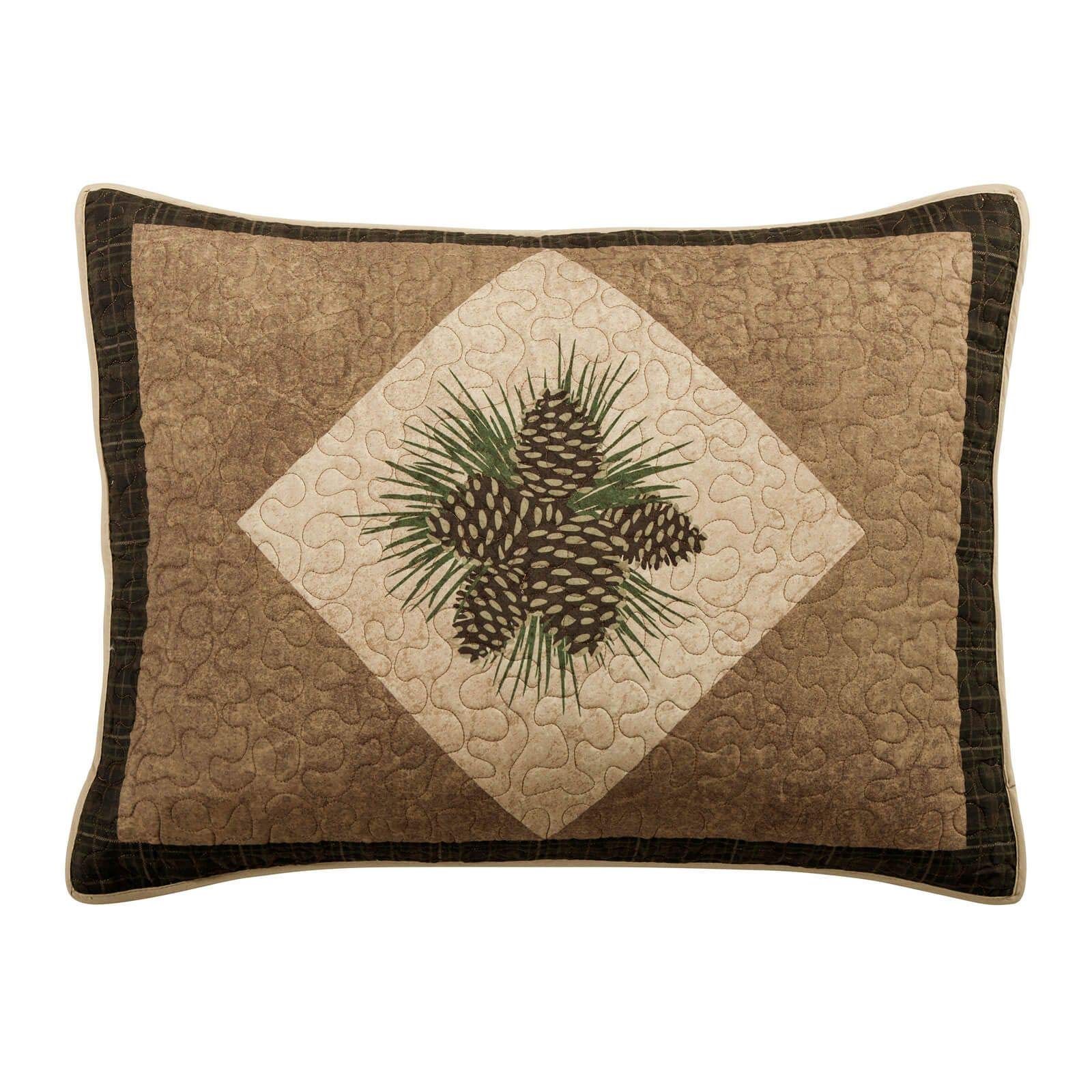 Donna Sharp Full/Queen 3-Piece Bedding Set - Antique Pine Lodge Quilt with Pillow Shams - Machine Washable - Cozy Cabin & Farmhouse Bedroom Decor