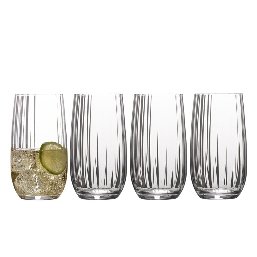 Premium Gail Optic Set of 4 Highball Glasses - 16oz Crystal Clear Drinking Glasses for Cocktails, Iced Tea & Beverages - Perfect for Home Bar, Parties & Gifts