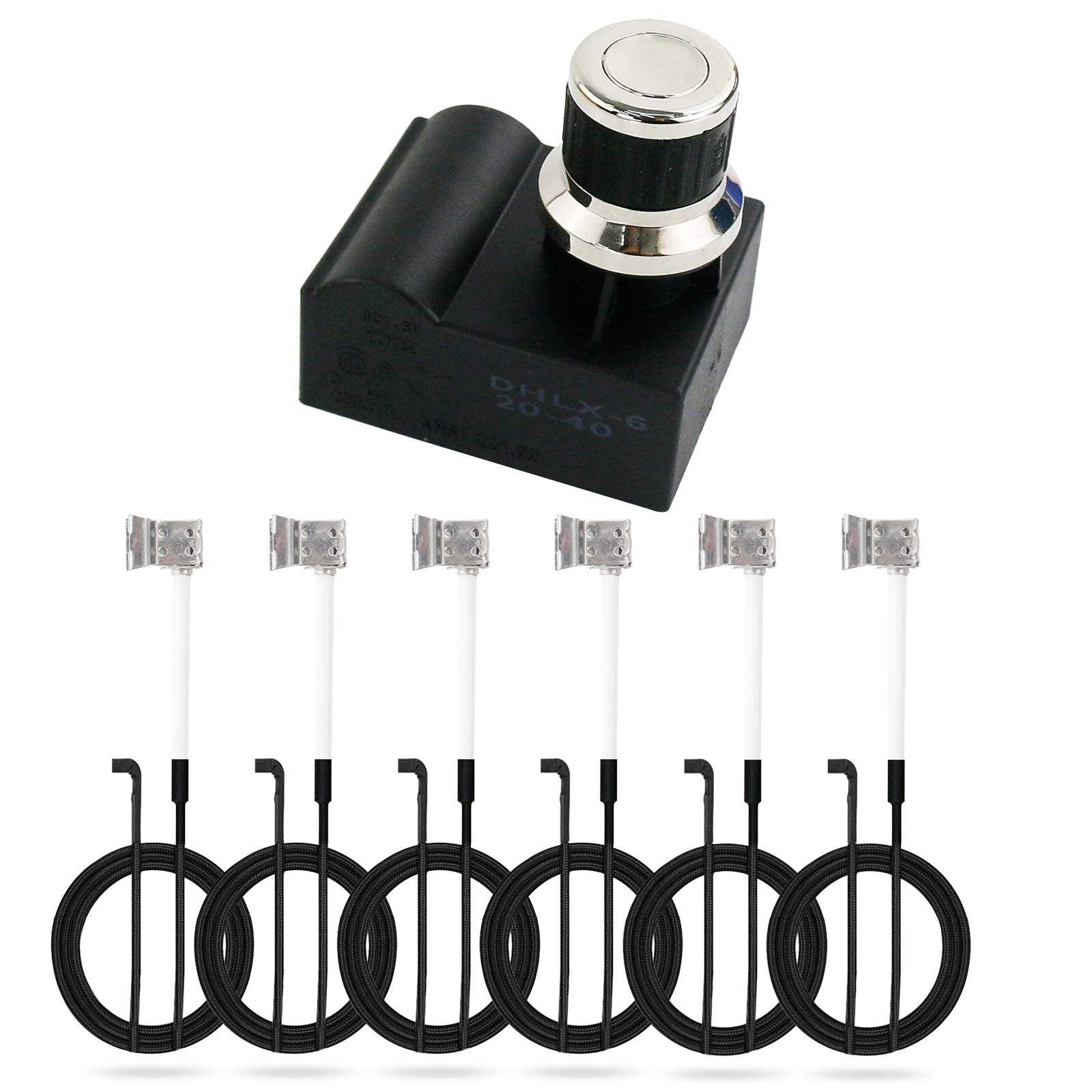 Universal Gas Grill Igniter Kit - Compatible with Home Depot Nexgril 720-0882A 720-0896B 720-0896E - 6 Outlet AA Battery Push Button Spark Igniter with Wire - Perfect for Outdoor BBQ and Backyard Grilling
