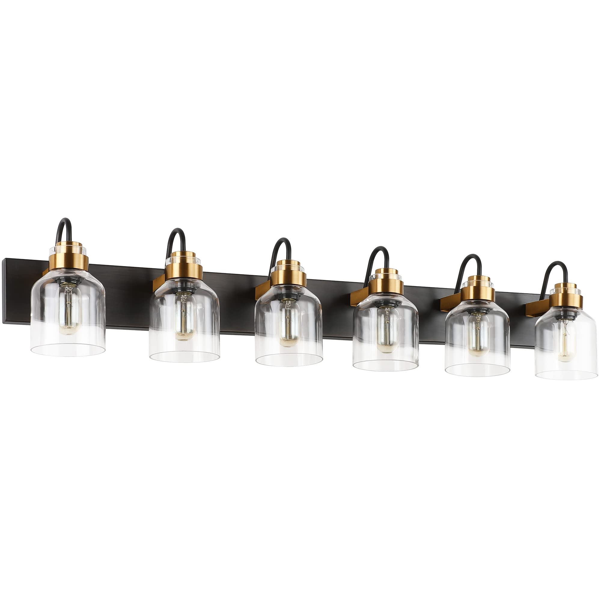 PRESDE 6-Light Bathroom Vanity Light Fixture - Brushed Bronze & Black Vintage Wall Sconce for Mirror Lighting | Perfect for Modern, Farmhouse & Industrial Bathroom Decor