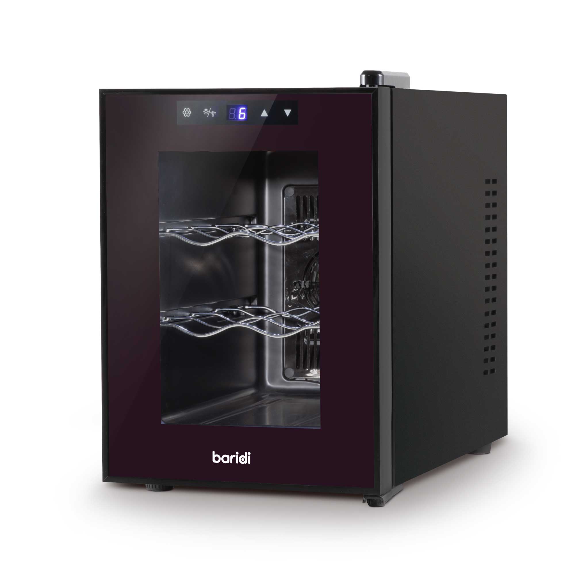 Baridi 6 Bottle Thermoelectric Wine Cooler with Touch Controls - Compact Tabletop Design (5-18°C Temperature Range) | Perfect for Home Bars, Kitchen Countertops & Small Spaces
