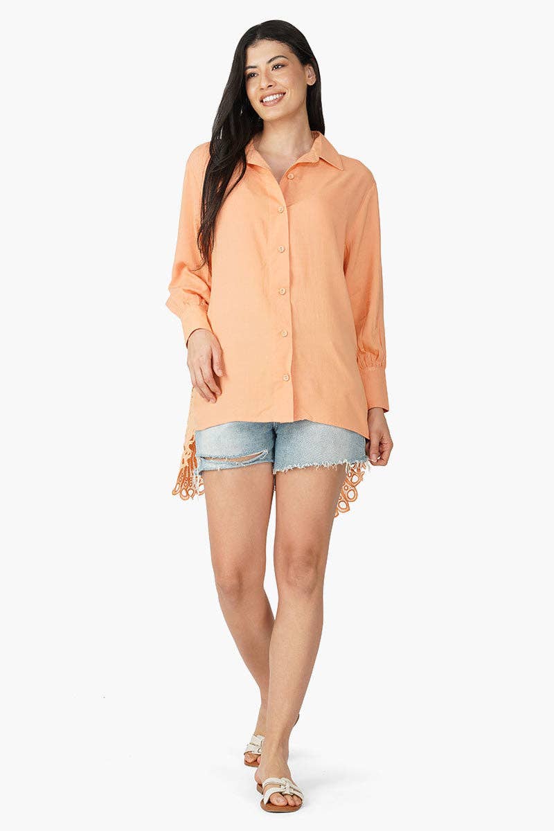Camille's Dream Lace Detail Blouse - Elegant Women's Lace Top for Work, Date Night & Special Occasions | Floral Embroidery & Feminine Style