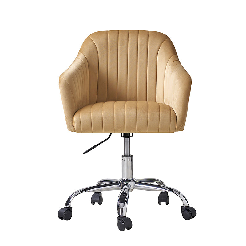Theo Modern Velvet Office Chair with Tufted Back - Ergonomic Desk Chair for Home & Office Workspace, Comfortable Computer Gaming Chair for Long Hours Sitting