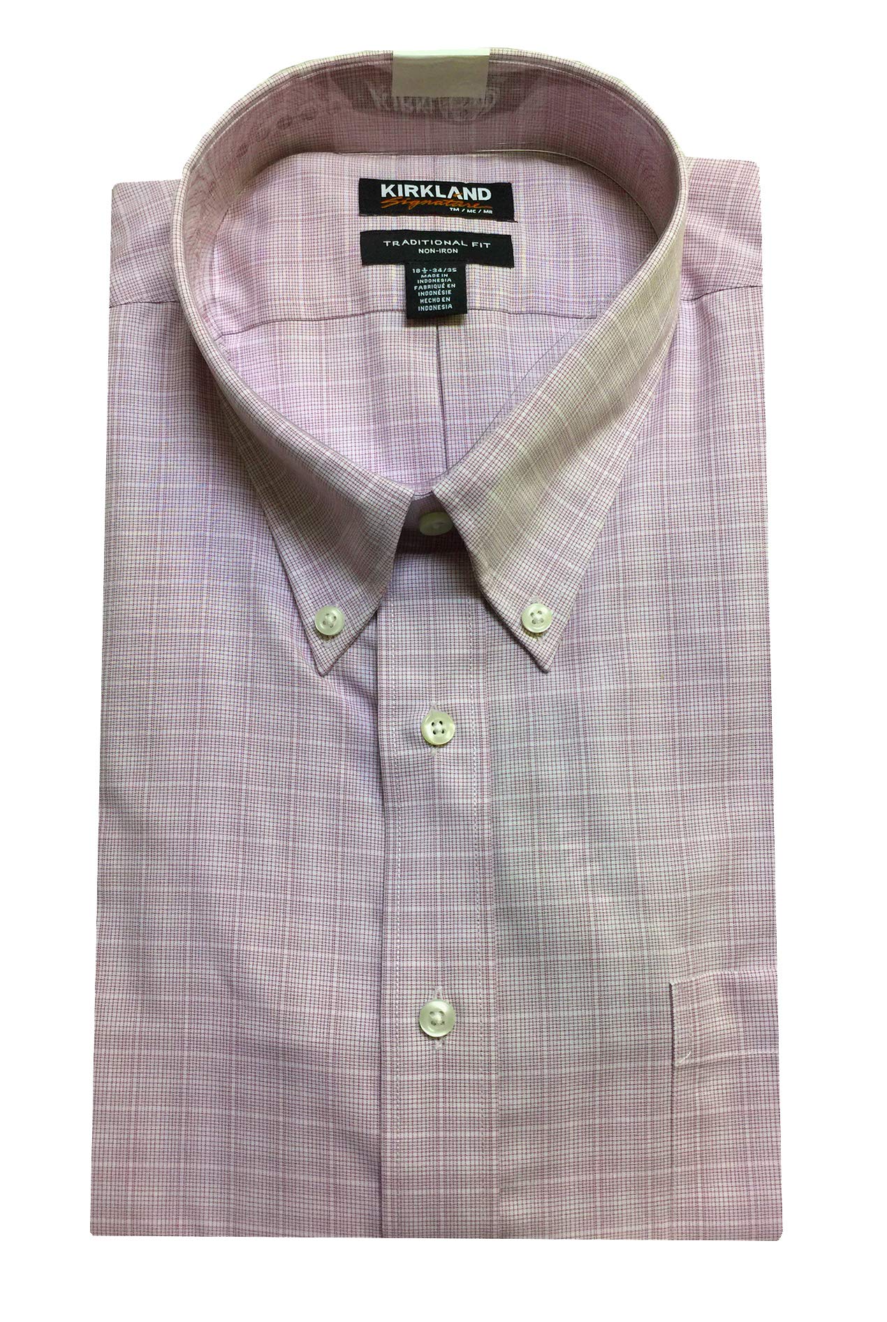 Kirkland Signature Men's Non-Iron Traditional Fit Dress Shirt - Premium Wrinkle-Free Business & Formal Wear for Office, Interviews & Special Occasions