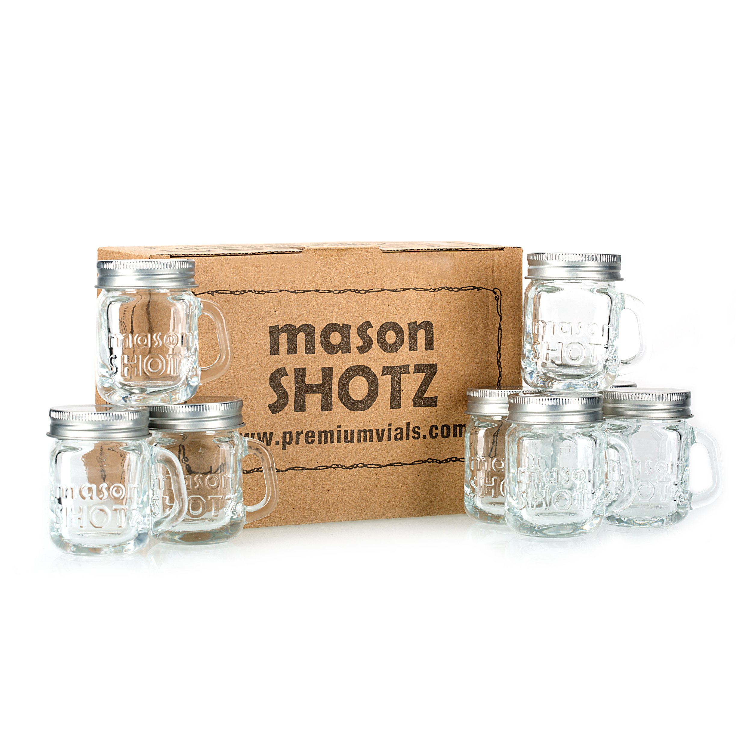 Mini Mason Jar Shot Glasses with Handles (Set of 8) – Leak-Proof Lids – Perfect for Cocktails, Party Favors, DIY Candles & Crafts – Ideal for Weddings, Baby Showers & Home Decor