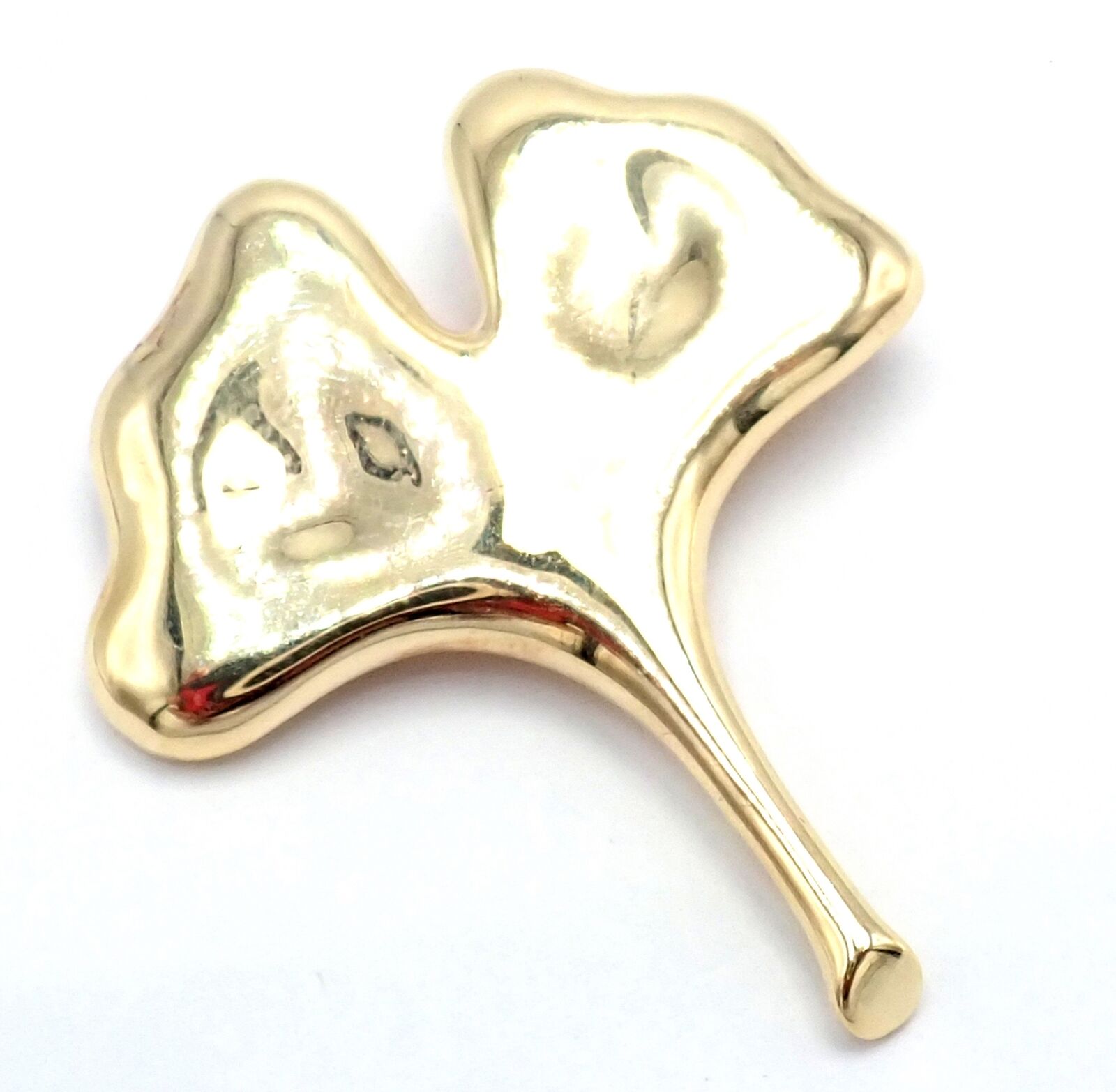 Authentic Vintage Tiffany & Co 18k Yellow Gold Ginkgo Flower Brooch Pin - Elegant Jewelry Gift for Women, Perfect for Weddings & Special Occasions