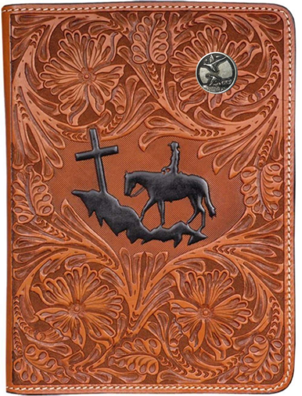 Custom Engraved Waterfowl Hunting Cowboy Church Bible Cover - Genuine Leather Tooled Scripture Case for Outdoor Worship & Hunting Trips