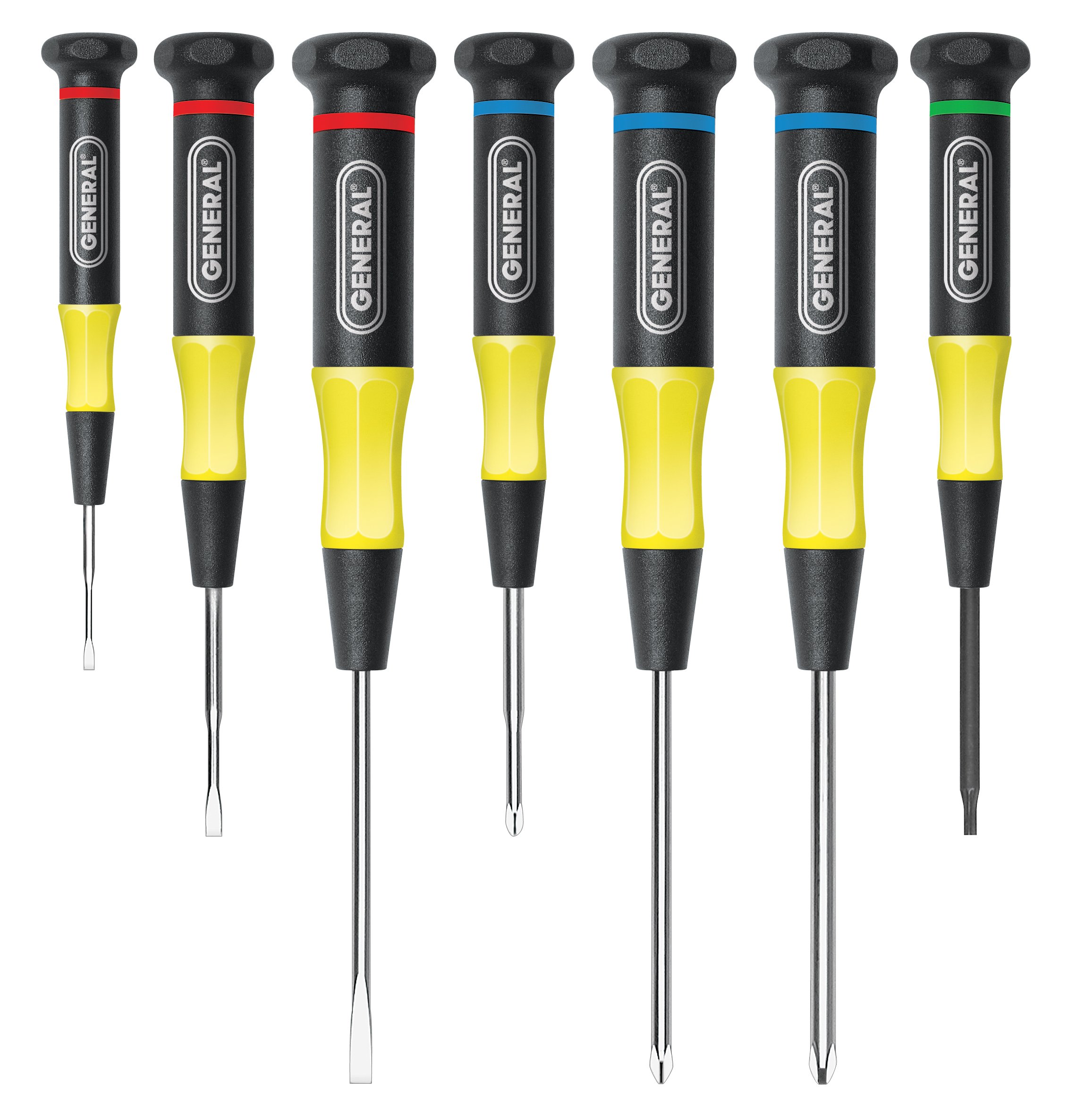 General Tools 67123 Seven-Piece Precision Screwdriver Set - Black - Perfect for Electronics, Eyeglasses, and Small Appliance Repairs