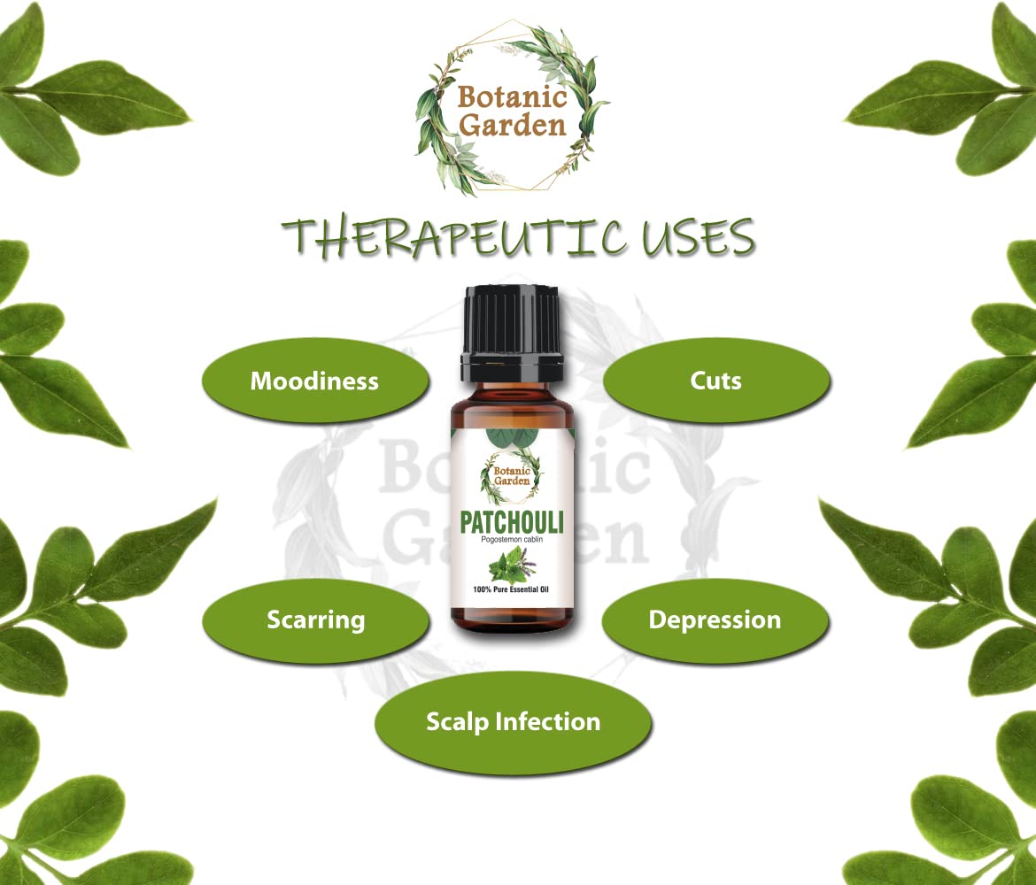 100% Pure Undiluted Patchouli Essential Oil for Relaxation, Sleep & Stress Relief - Natural Aromatherapy Oil for Skin Care, Hair Growth & Massage (10ml) - Perfect for Diffusers, Bath & DIY Beauty Products
