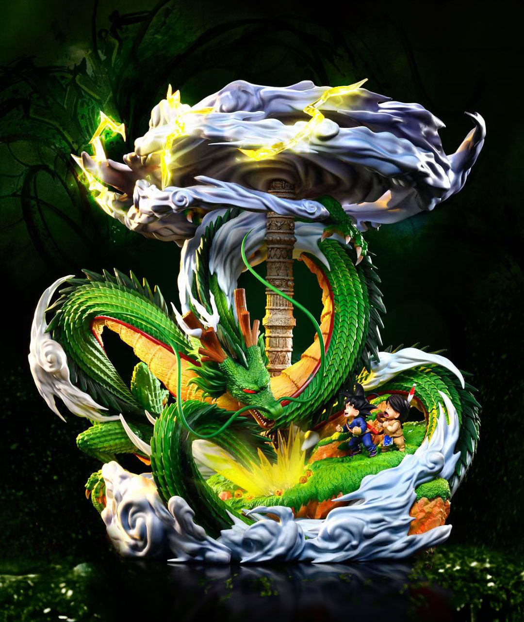 MX Studio Dragon Ball Z Shenron with Kid Goku Action Figure - Collectible Anime Statue for Home Decor, Office Display, and Gifts for Anime Fans