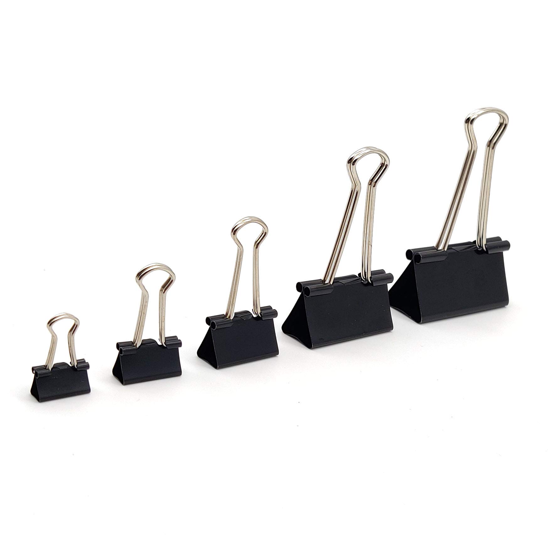 120 Pack Black RUBEX Binder Clips - Mixed Sizes Small, Medium, Large - Heavy Duty Metal Paper Clips for Office, School, Home - Organize Documents, Notebooks, Files & Envelopes