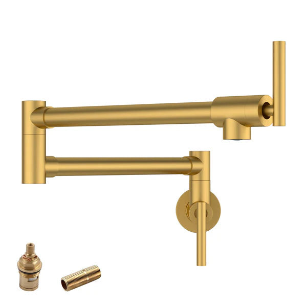 Lordear Stainless Steel Wall Mount Folding Double Joint Swing Arm Kitchen Faucet - Durable & Space-Saving for Small Kitchens, RV, Camper & Outdoor Use