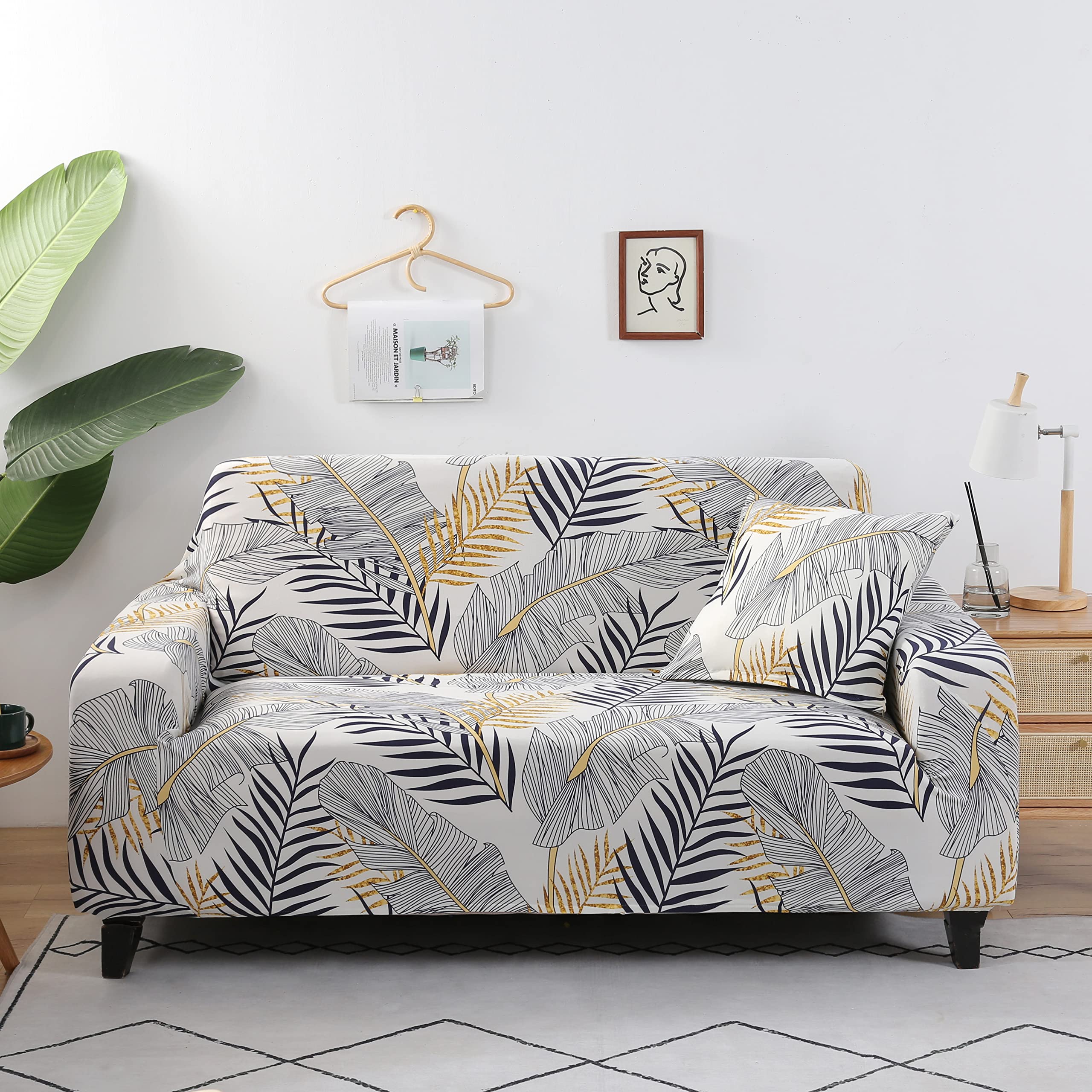 Stretch Printed Sofa Cover - Armchair Slipcover with Patterned Design | Perfect for Living Room, Office & Home Decor (BJLY)