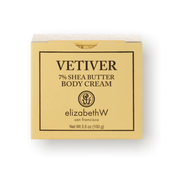 Elizabeth W Vetiver Shea Butter Body Cream - 3.5oz Moisturizing Lotion for Dry Skin, Natural Hydration for Hands, Body & Feet - Perfect for Daily Use, Spa Days & Gift Giving