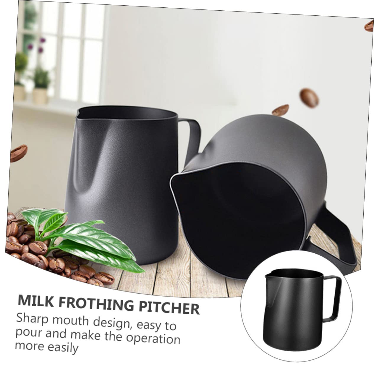 Luxshiny 4-Piece Stainless Steel Milk Frothing Pitcher Set - Barista-Grade Frother Cups for Cappuccino, Latte & Hot Chocolate - Perfect for Home Coffee Brewing & Professional Use