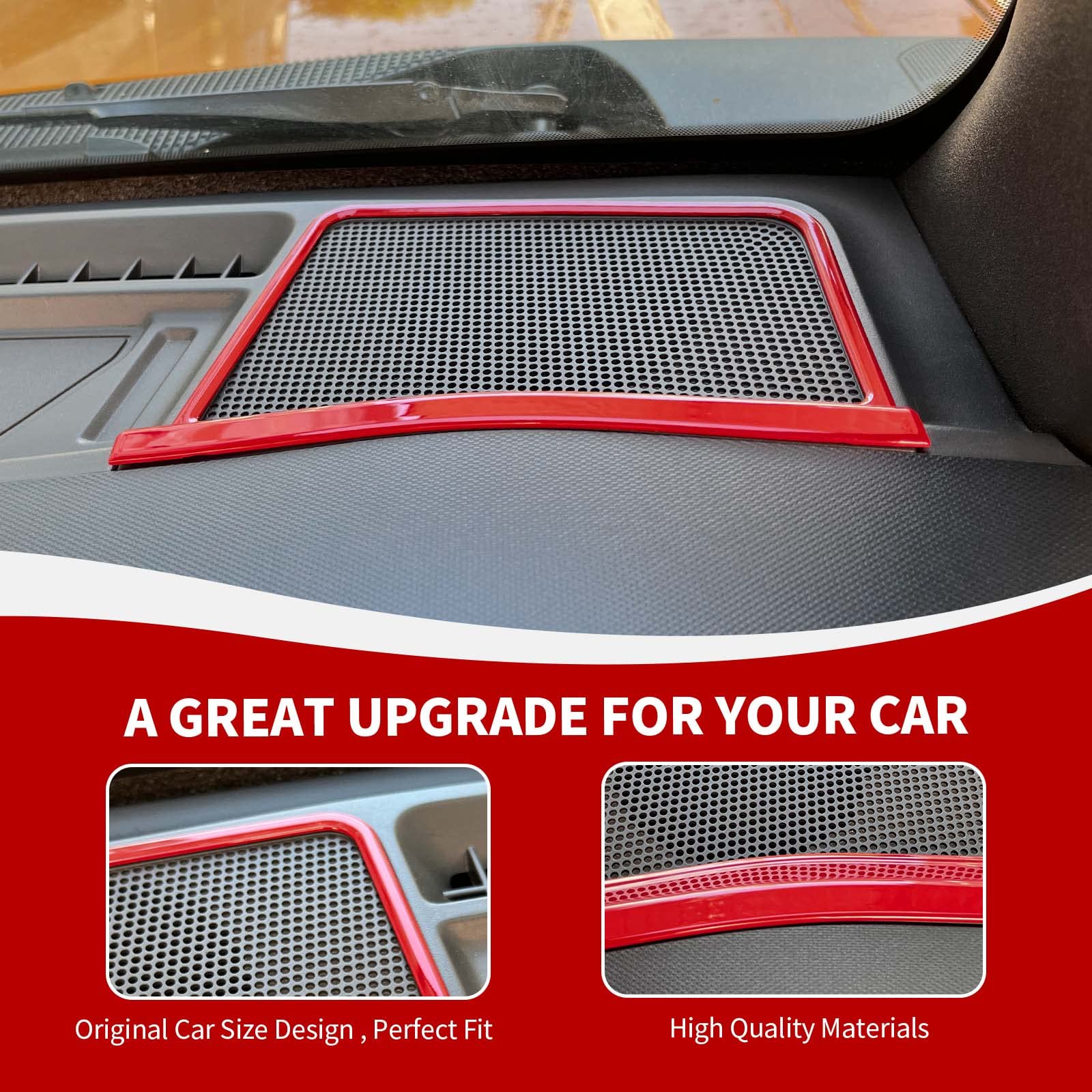 Bronco A-Pillar Speaker Trim & Center Console Speaker Cover for 2021-2023 Ford Bronco | Interior Accessories | Red | Upgrade Your Ride's Audio System for Off-Road Adventures