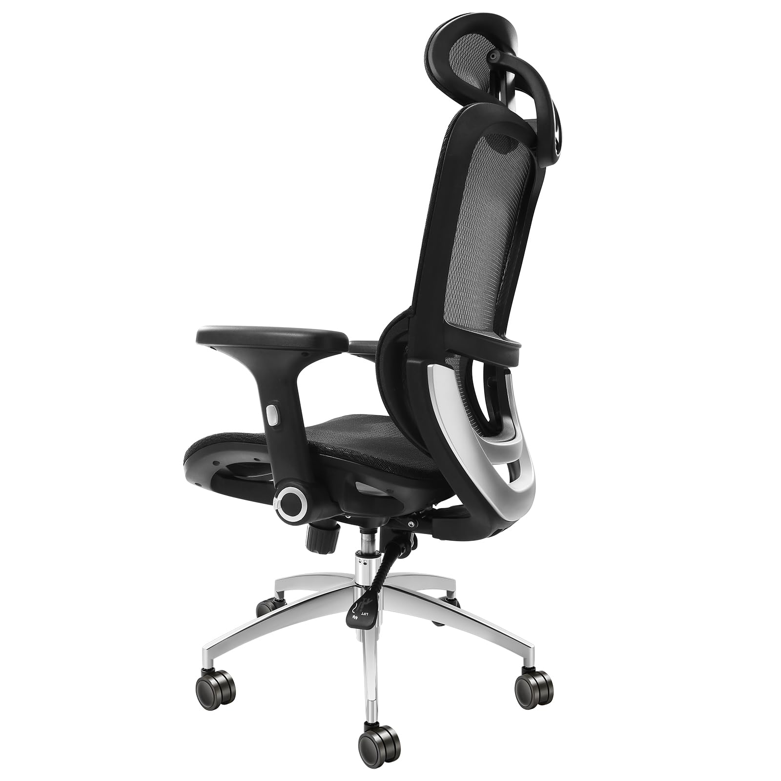 VEVOR Ergonomic Office Chair - High Back Mesh Desk Chair with Adjustable Headrest & Lumbar Support, Rolling Computer Chair for Home & Office Workspaces - Perfect for Long Hours of Comfortable Sitting