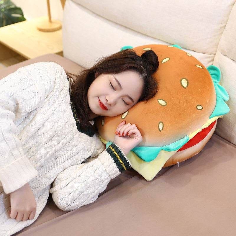 Juicy Giant Burger Plush Toy - Super Soft & Cute Fast Food Stuffed Animal for Kids & Adults | Perfect for Gifts, Room Decor, and Themed Parties