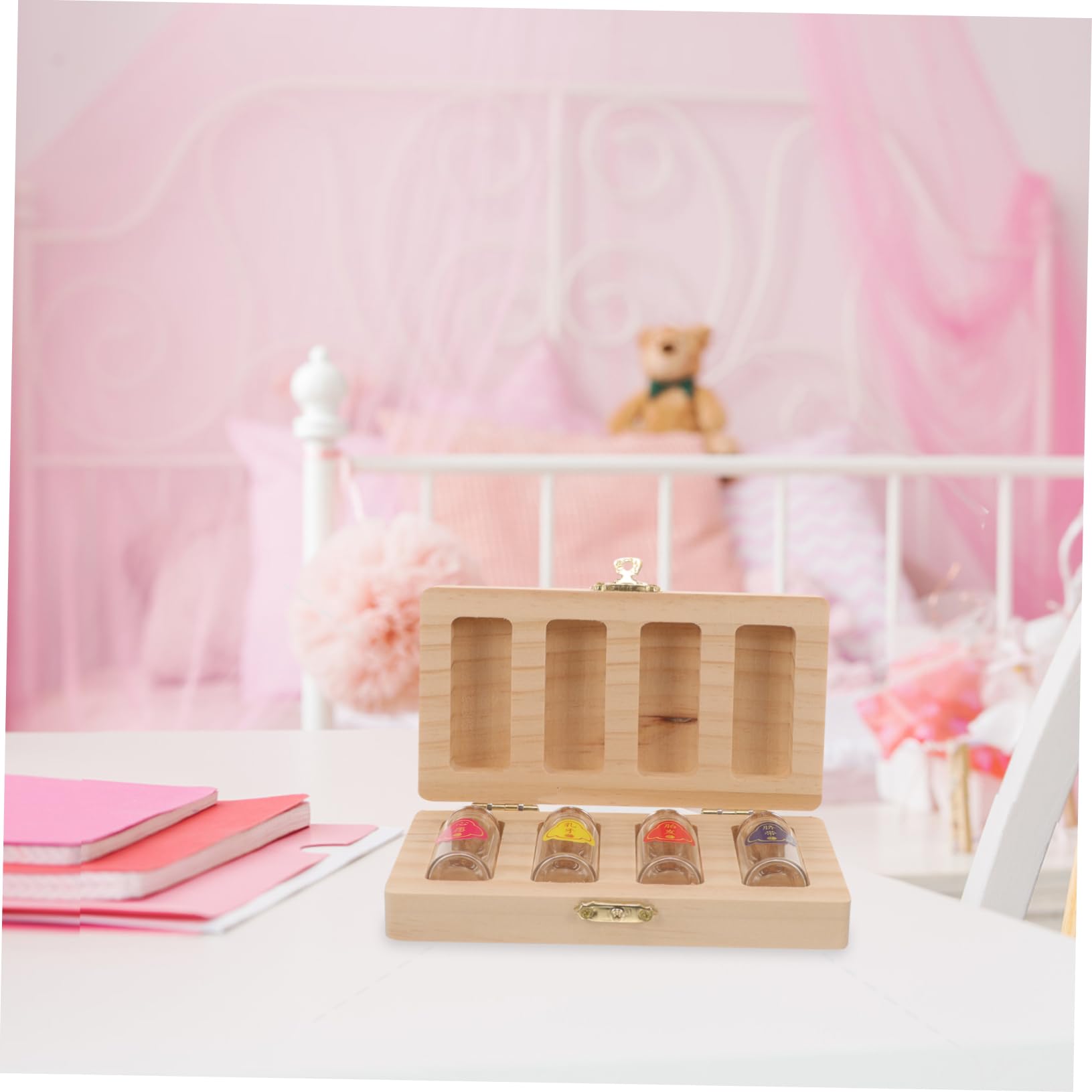 Hoement Wooden Tooth Storage Box - First Tooth Holder & Lost Teeth Keeper for Baby Teeth Collection - Perfect for Baby's First Tooth Keepsake and Memory Preservation