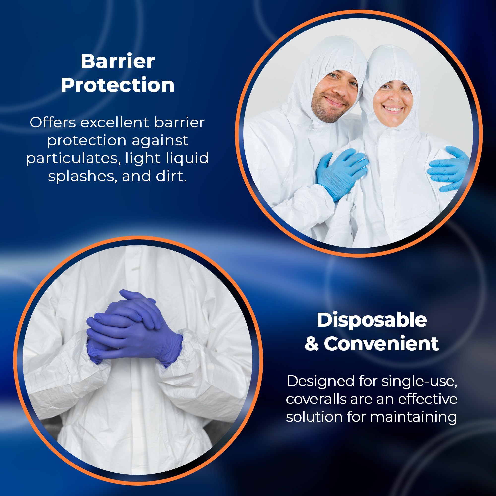 EZGOODZ White Disposable Coveralls with Hood - 25 Pack Hazmat Suits (Size M) | 60 GSM Microporous Painters Suit | Elastic Wrists & Ankles | Waterproof Protective Coveralls for Painting, Construction, Chemical Handling & Industrial Work