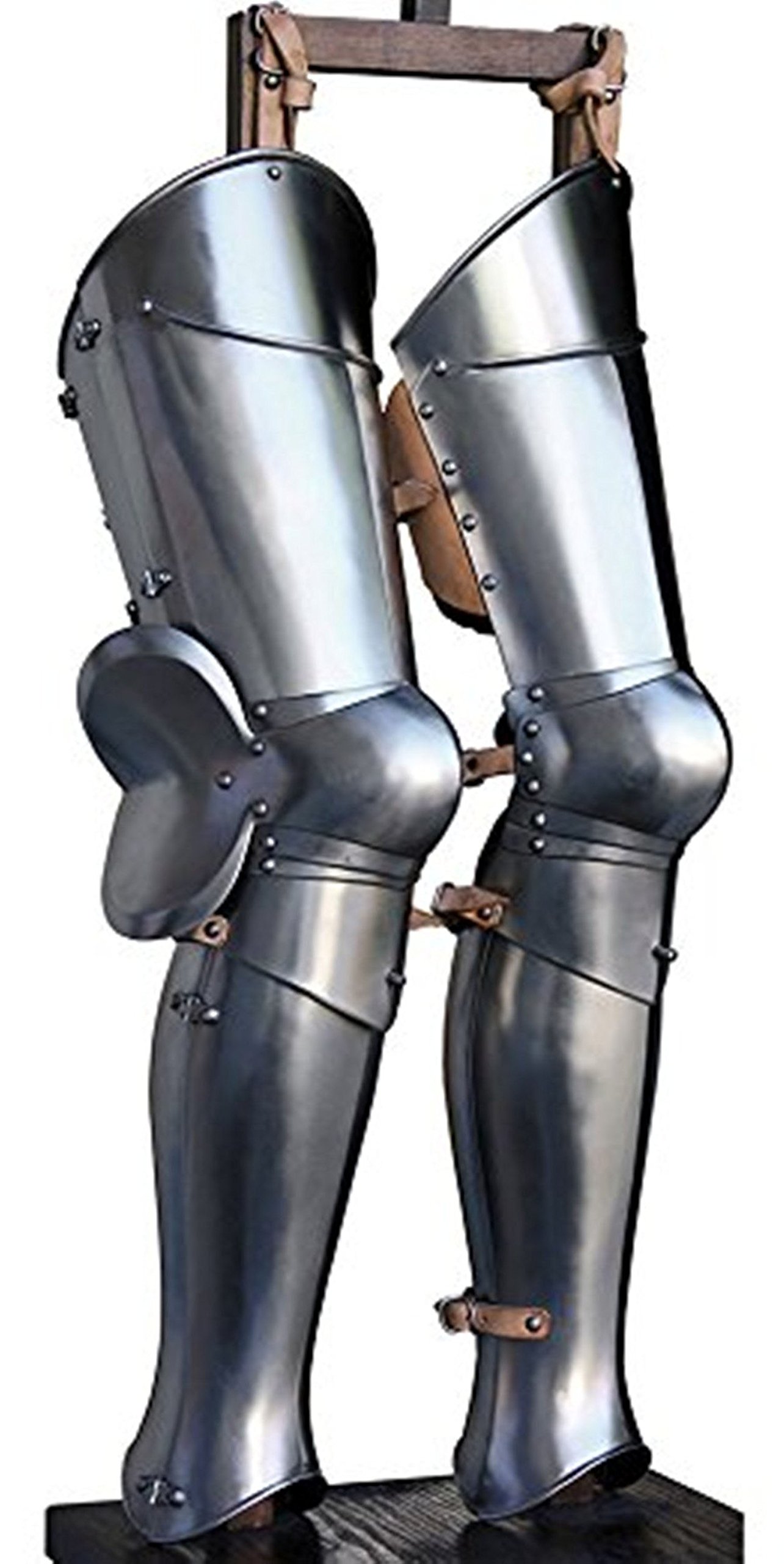 Medieval Steel Greaves - Authentic LARP Armor Leg Guards for Cosplay & Renaissance Fairs | Rustic Vintage Home Decor & Unique Gift for History Enthusiasts | Perfect for Costume Parties, Theater Productions & Medieval Reenactments