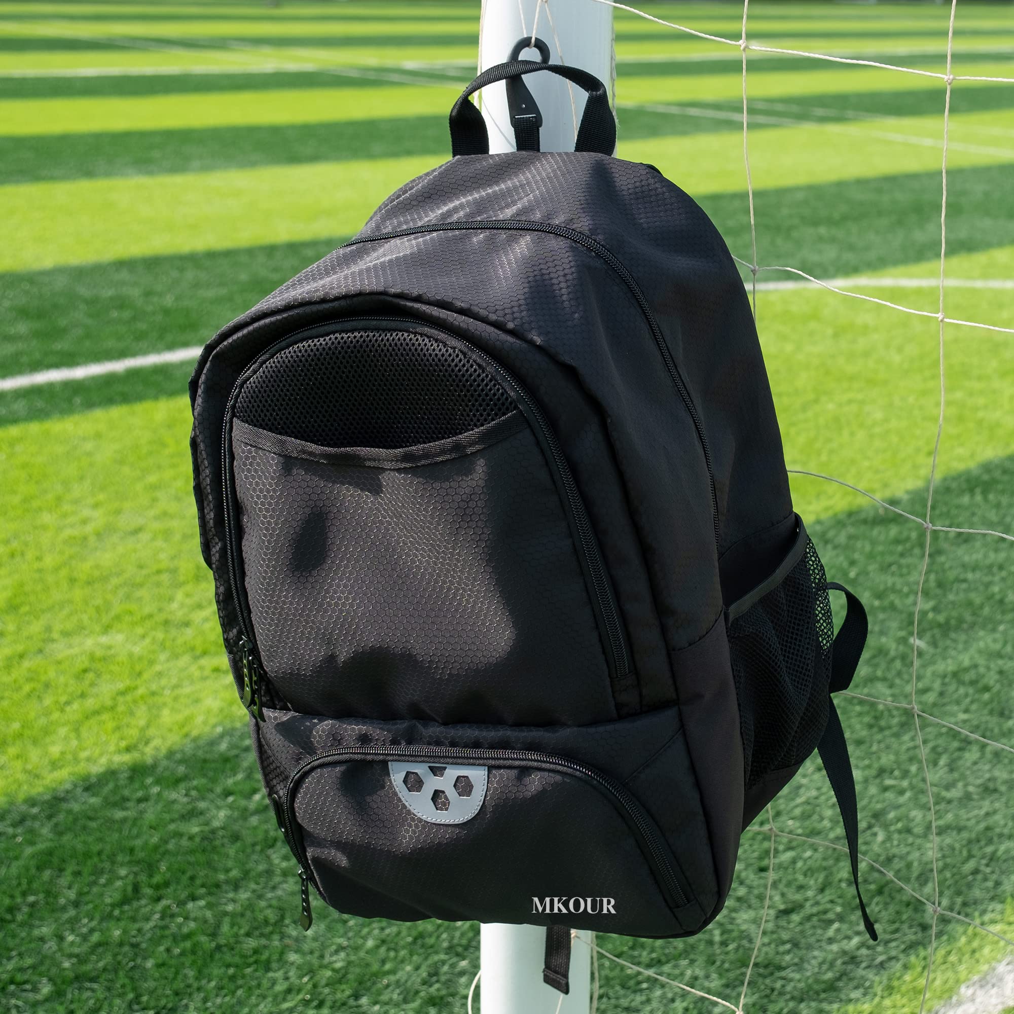 Mkour Soccer Backpack - Waterproof Sports Bag for Football, Basketball & Volleyball with Ball Compartment & Holder - Perfect for Training, Games & Travel