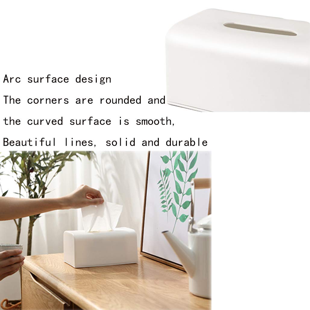 Premium White Large Tissue Box Holder - Elegant Desktop & Home Decor for Office, Living Room, Bedroom | Simple Storage Solution for Tissues, Napkins & Essentials
