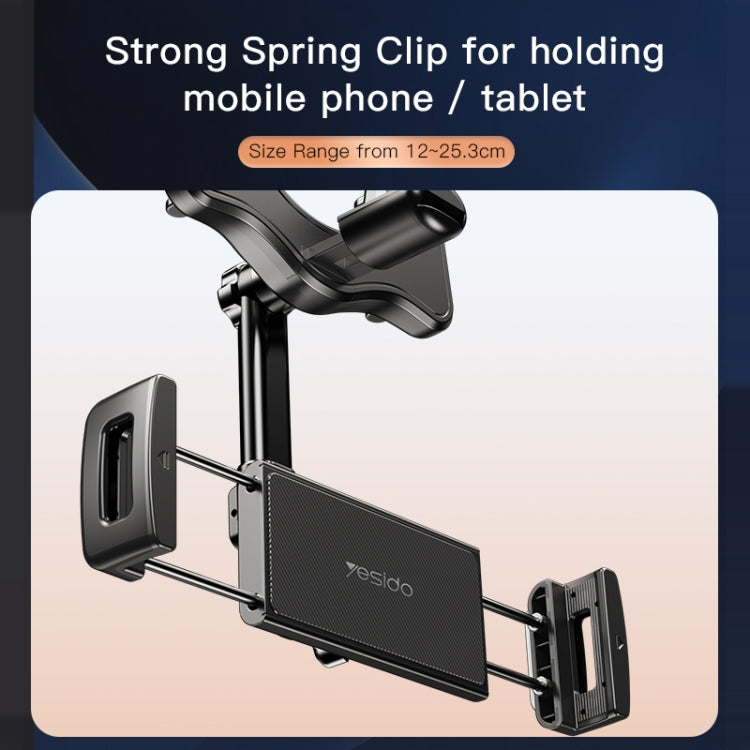 YESIDO C196 360° Rotating ABS Car Rearview Mirror Phone Holder - Universal Smartphone Mount for GPS Navigation, Hands-Free Calling & Road Trip Essentials