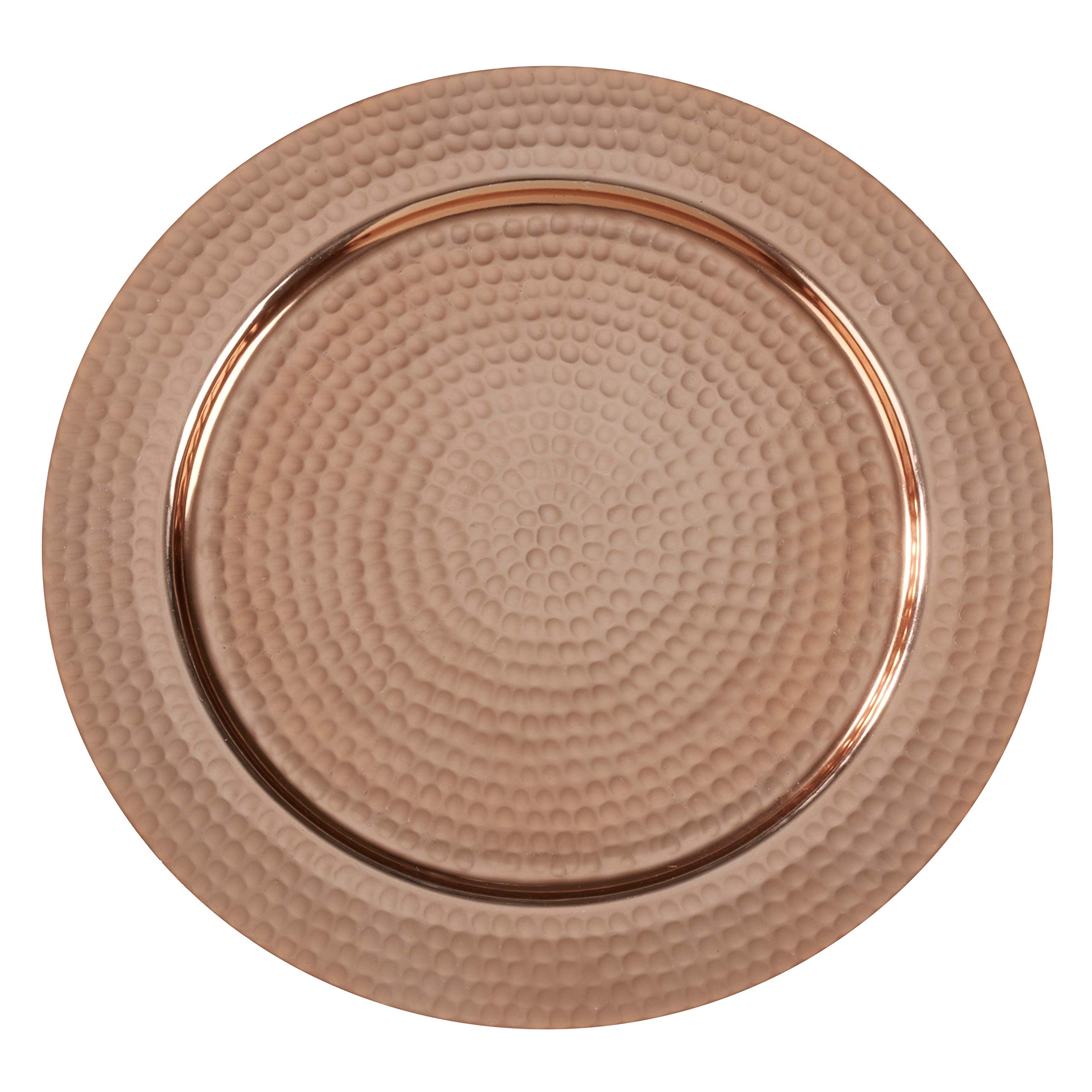Premium Aluminum Charger Plates Set of 4 - Elegant Sparkle Hammered Design for Wedding, Party & Formal Dining - Dishwasher Safe Decorative Serving Plates for Buffet & Special Occasions