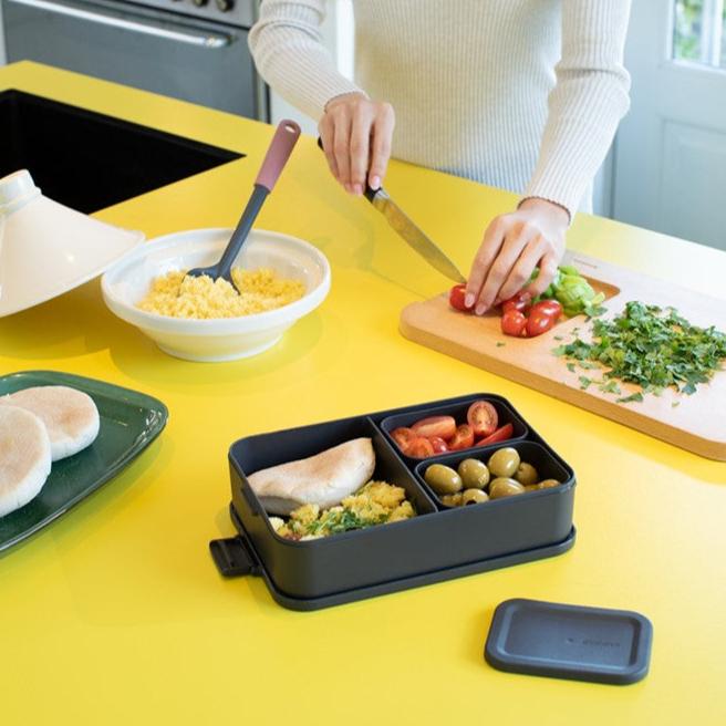 2L Dark Grey Make & Take Lunch Box Bento - Perfect for Office, School & Picnics | Insulated Food Container