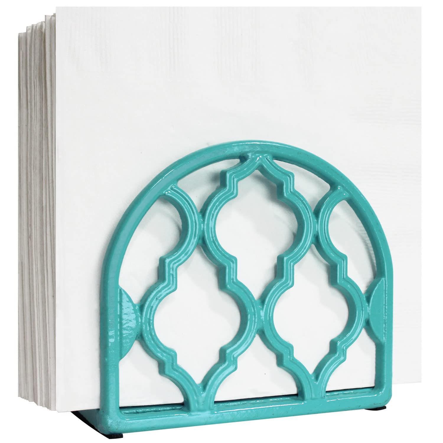 Blue Donuts Cast Iron Classic Napkin Holder in Turquoise - Vintage Style Tableware for Kitchen, Dining Room & Party Decor