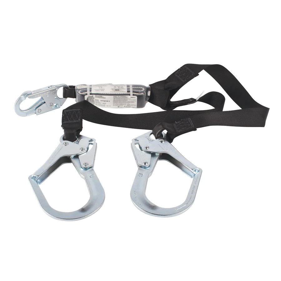 6' Y-Type Safety Lanyard with Heavy-Duty Snap Hooks - Fall Protection for Construction, Roofing & Industrial Work | OSHA Compliant
