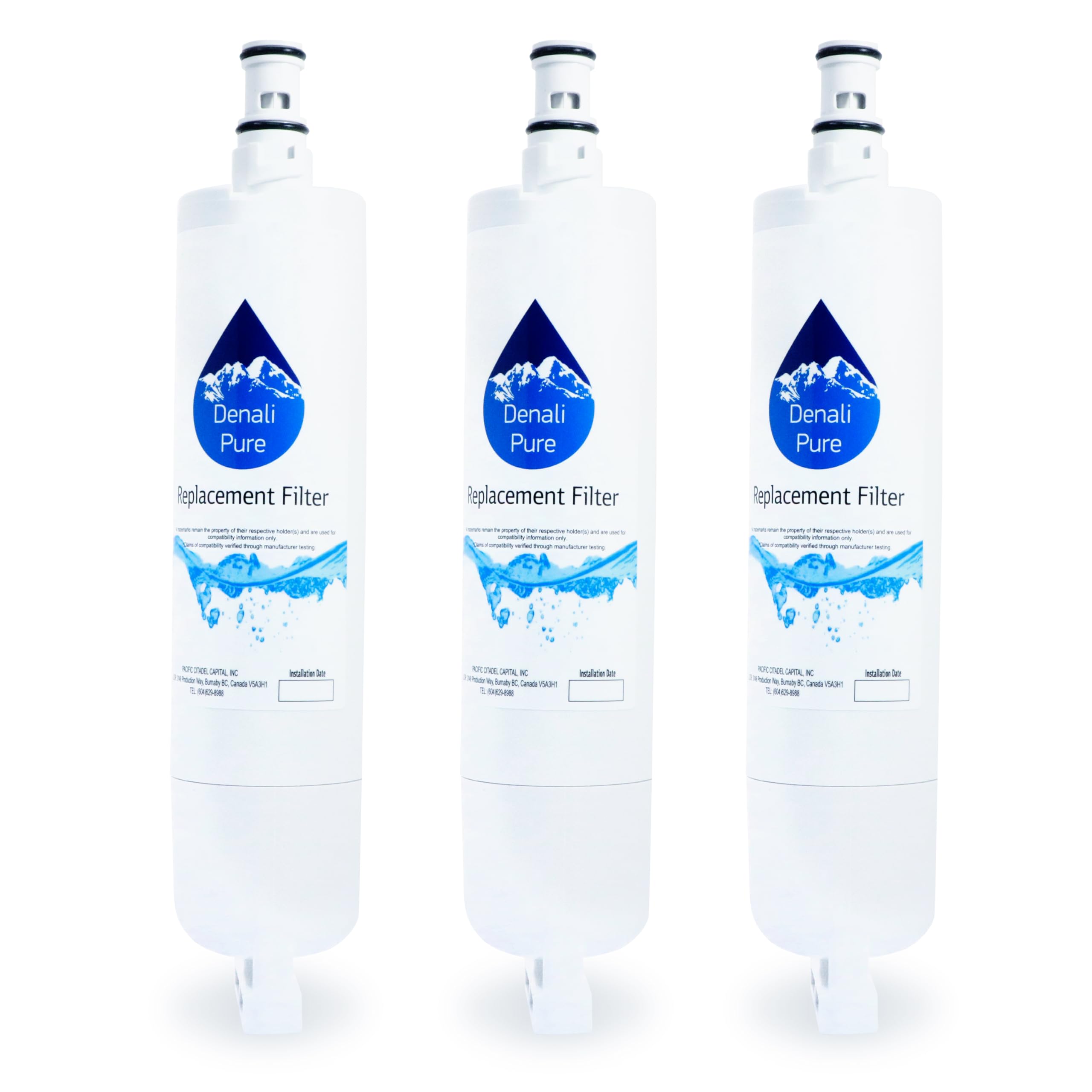 3-Pack Whirlpool GD5SHAXLB02 Refrigerator Water Filter Replacement - Compatible with Whirlpool 4396508, 4396510 Fridge Water Filter Cartridge | Clean & Safe Drinking Water for Home & Office