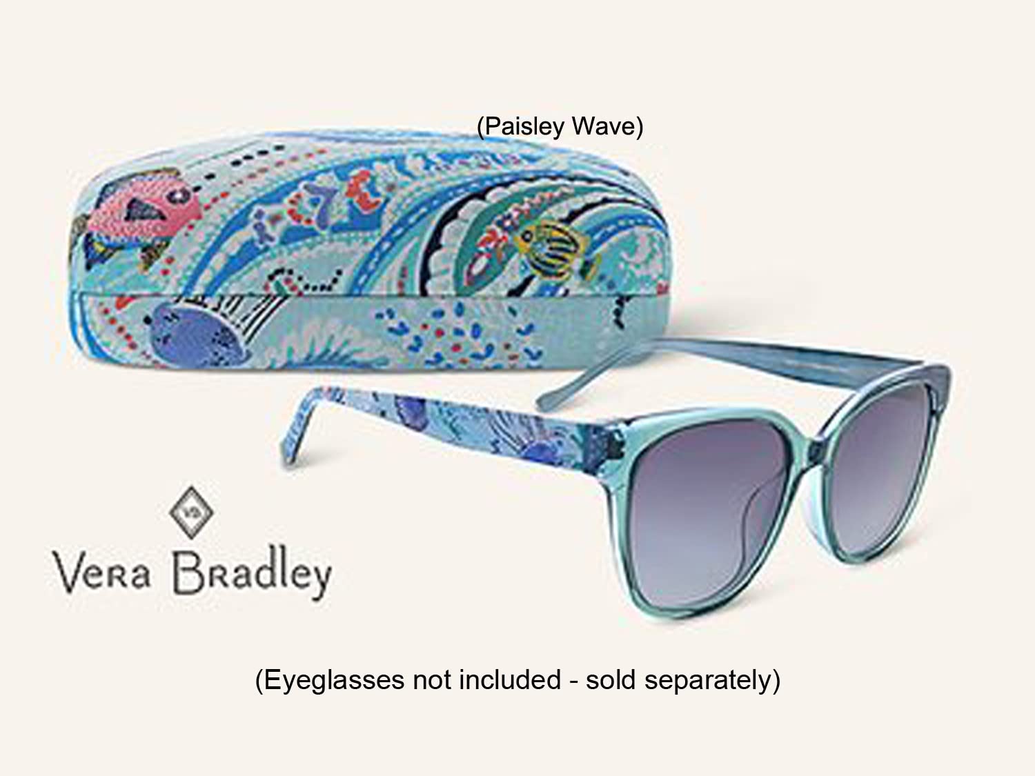 Vera Bradley Sunglasses & Eyeglasses Hard Shell Protective Case - Travel, Beach & Everyday Storage for Glasses