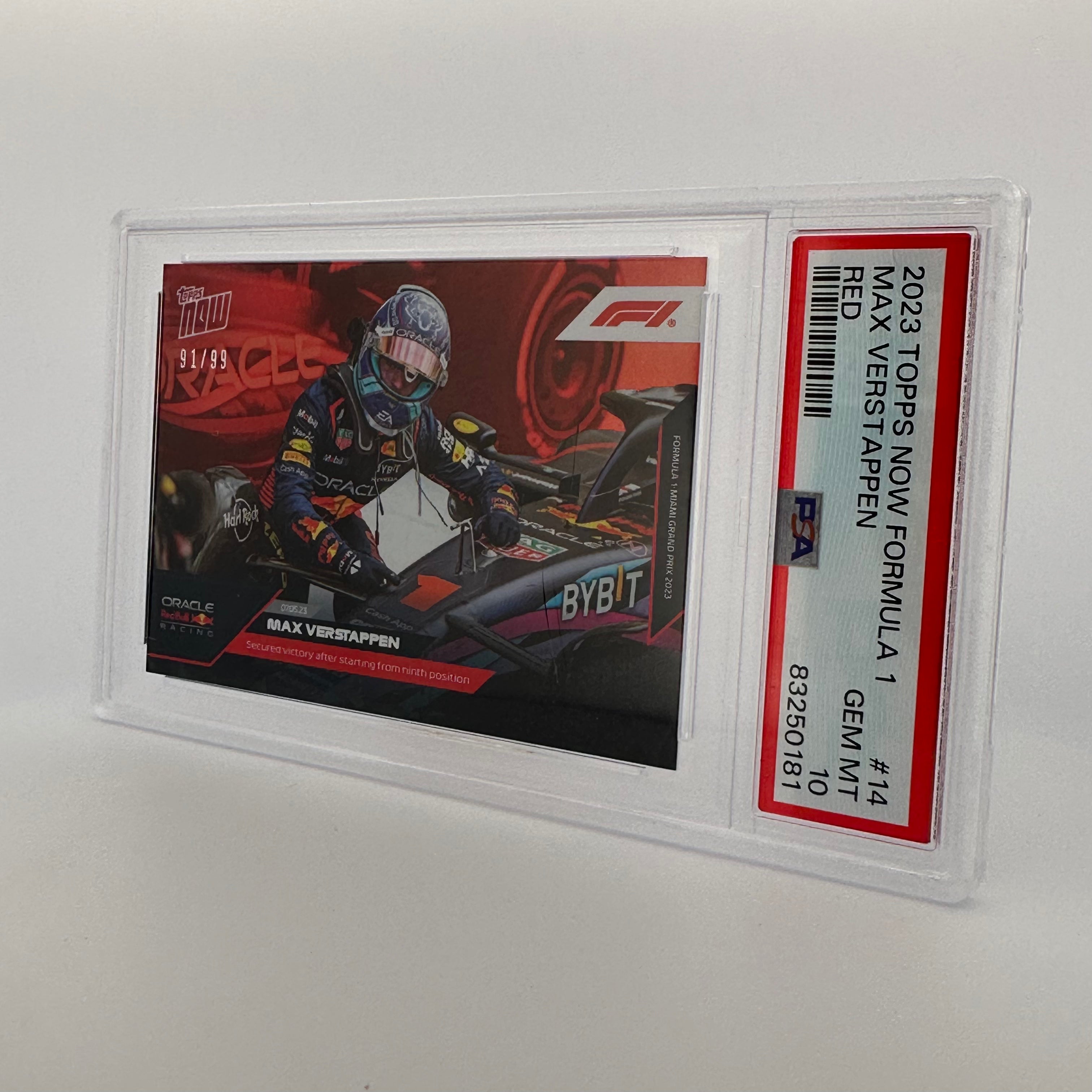 PSA 10 91/99 Max Verstappen #14 Red Bull Racing F1 Trading Card - Collectible Sports Memorabilia for Fans & Investors (Perfect for Display, Gifts, and Card Collections)