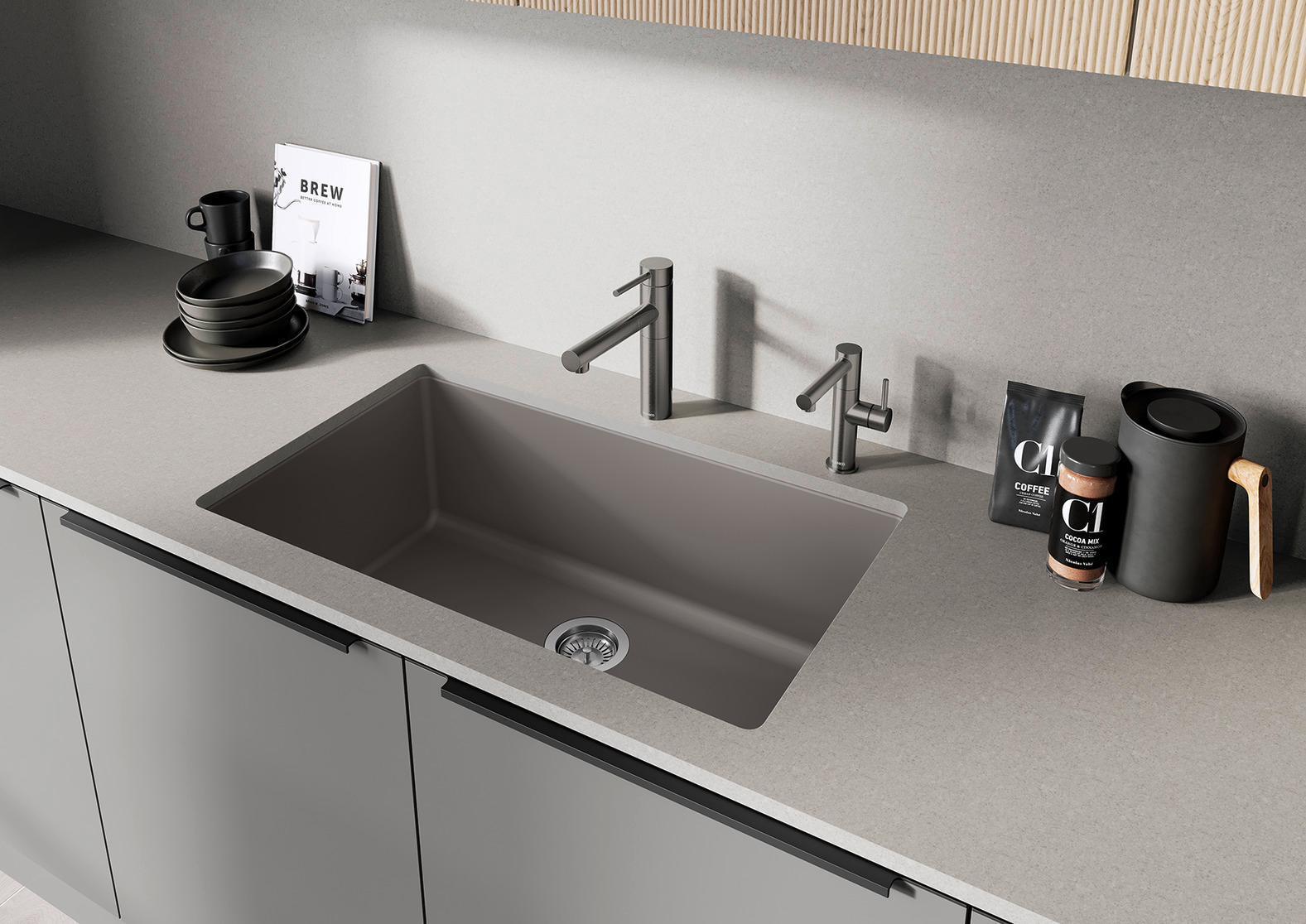 Blanco Alta II Beverage Faucet in Satin Dark Steel (Model 527567) - Perfect for Home Bars, Kitchens, and Commercial Use