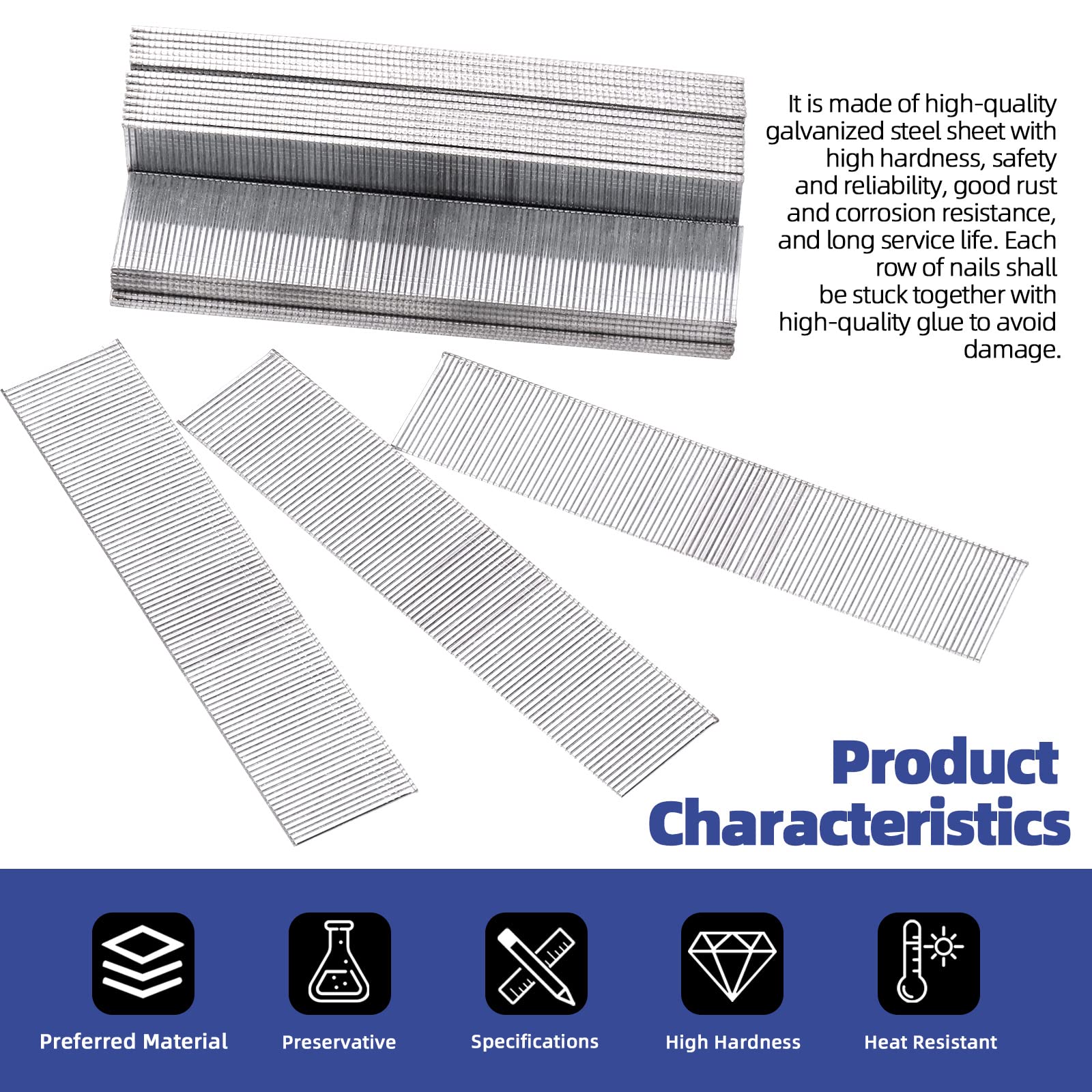Glarks 5000Pcs 18 Gauge Galvanized 5/8 inch Brad Nails - Straight Finishing Nails for Electric & Pneumatic Brad Nailer Guns - Perfect for Molding, Cabinetry, Building Assembly & DIY Woodworking Projects (F15)